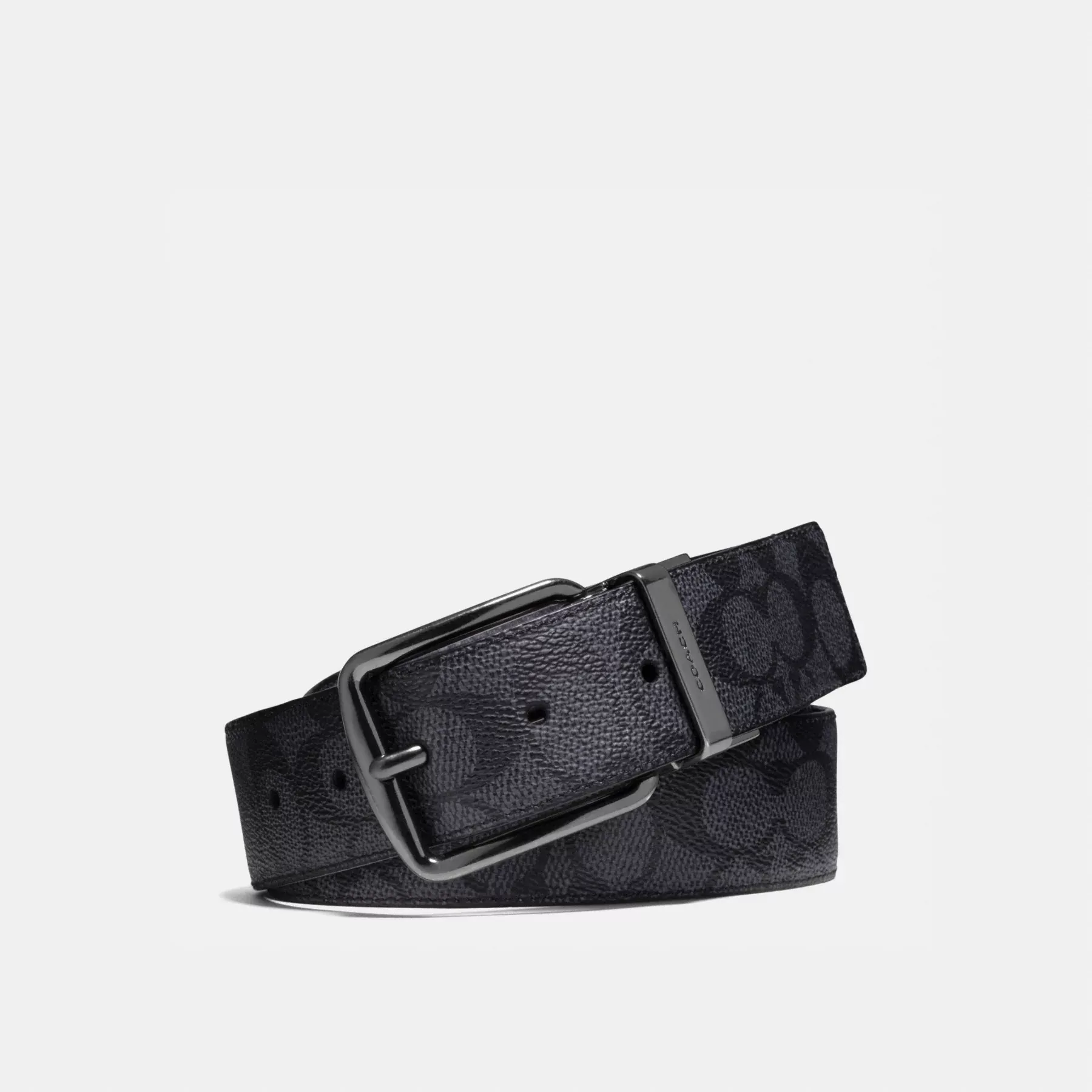 Harness Buckle Cut-To-Size Reversible Belt, 38mm Charcoal/Black
