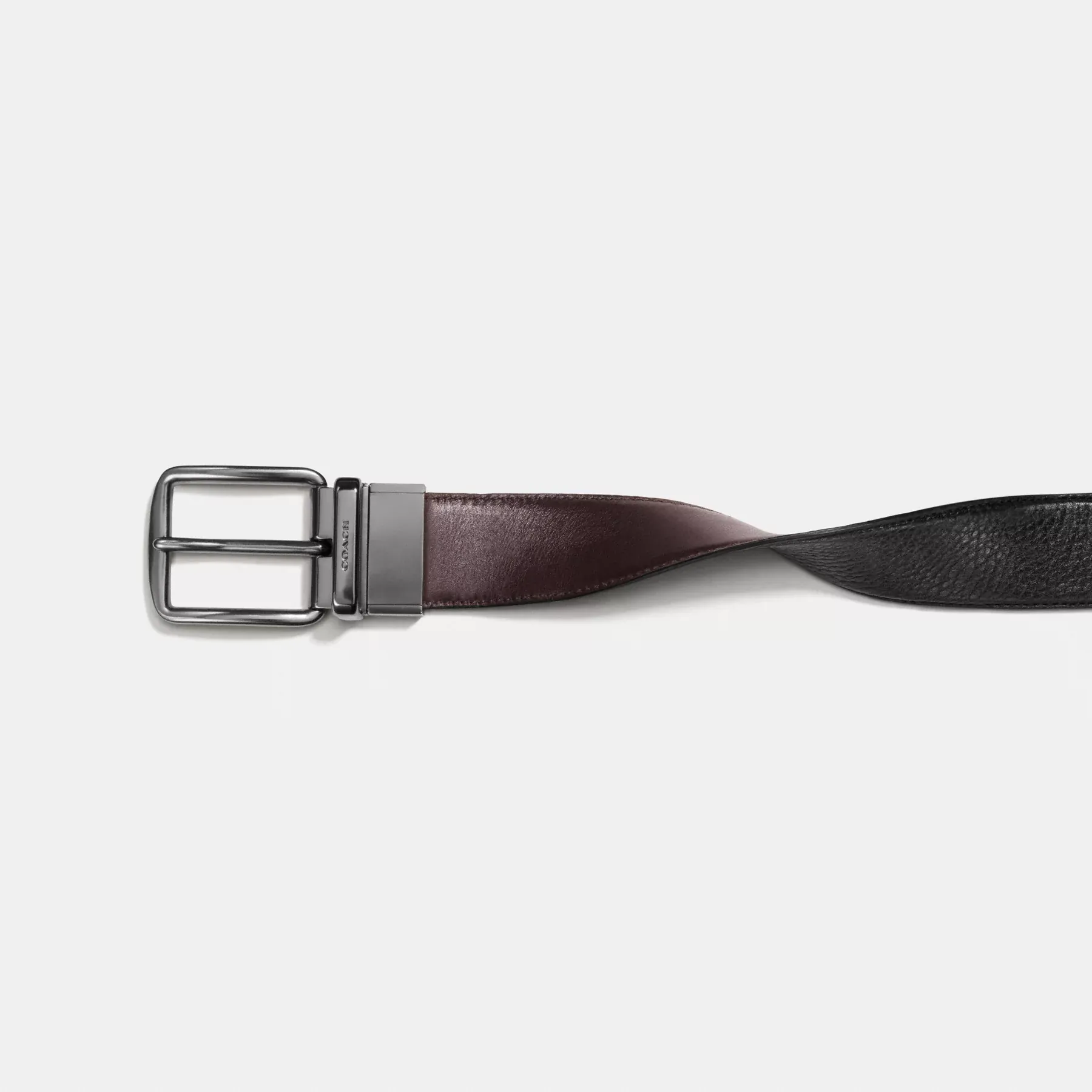 Harness Buckle Cut-To-Size Reversible Belt, 38mm Black/Mahogany