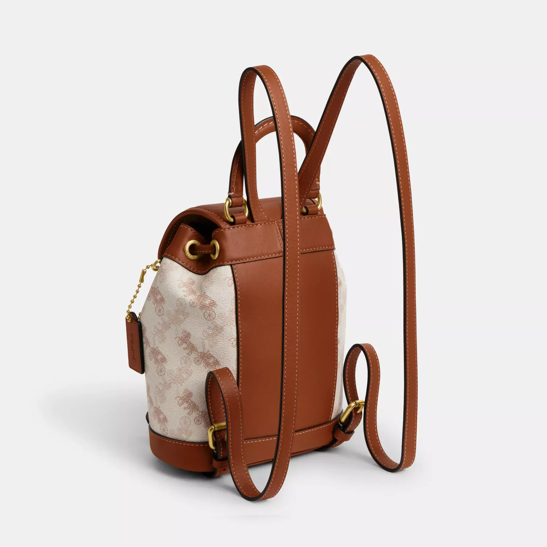 Harper Backpack With Horse And Carriage Print Chalk Burnished Amber
