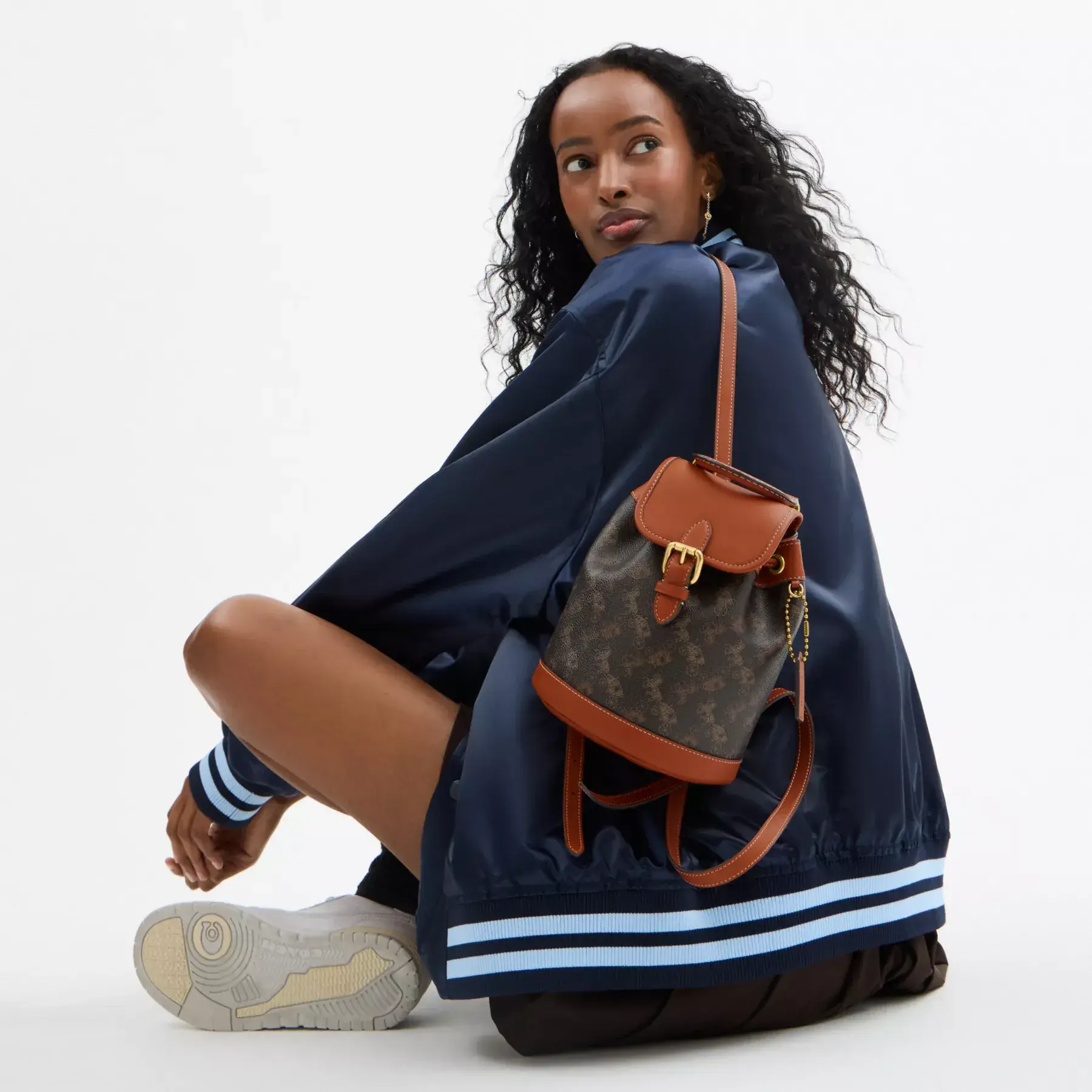 Harper Backpack With Horse And Carriage Print Truffle Burnished Amber Harper Backpack With Horse And Carriage Print Truffle Burnished Amber