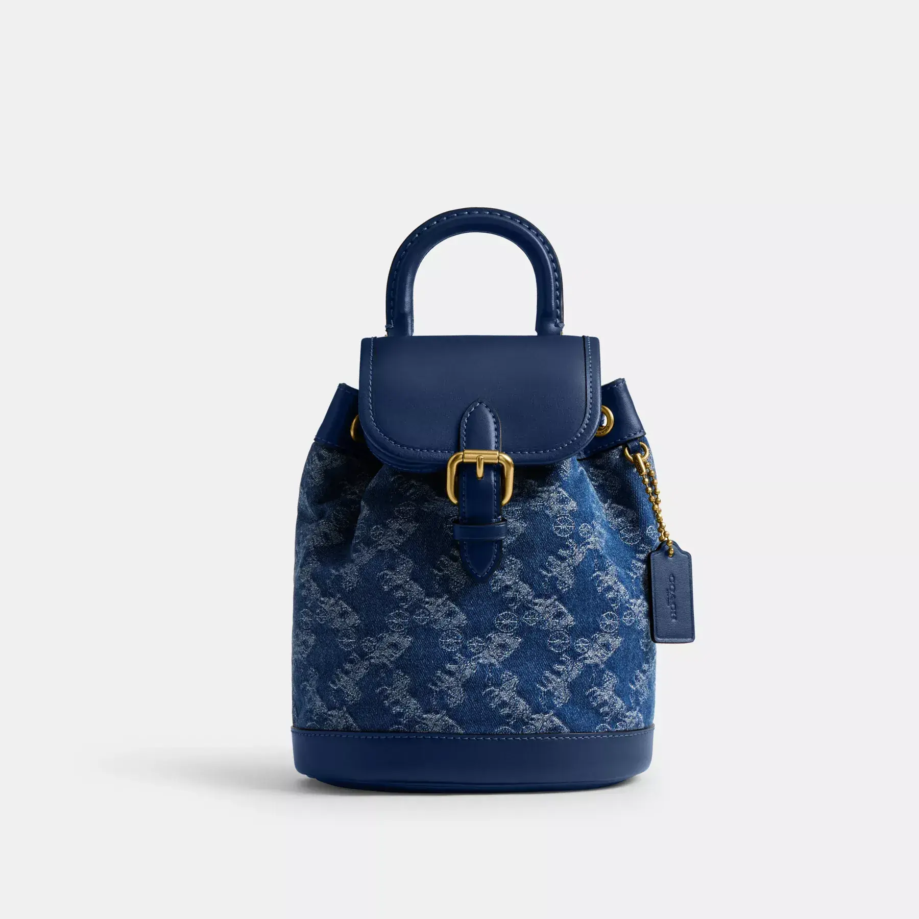 Harper Backpack With Horse And Carriage Print Deep Blue Multi