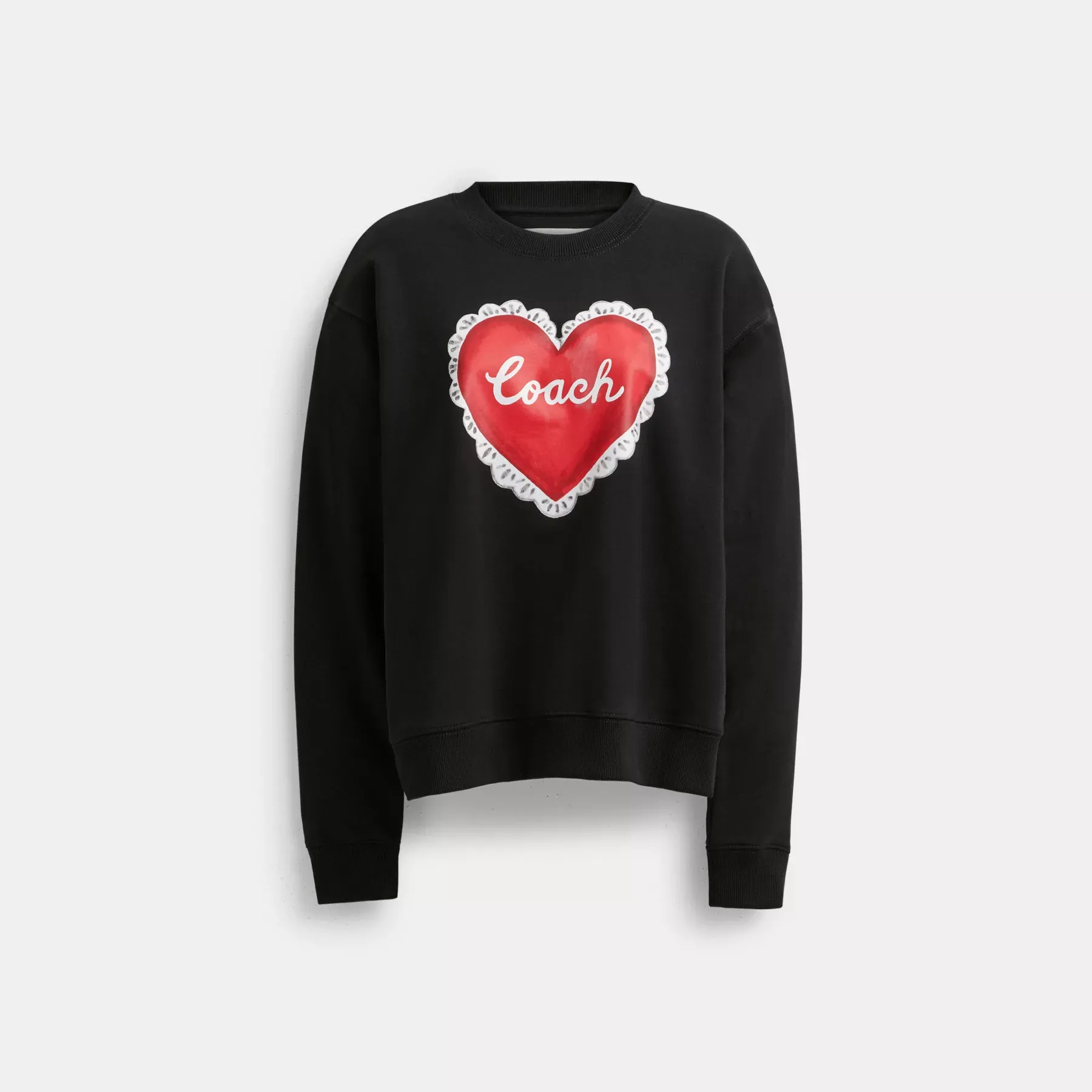 Heart Crewneck Sweater Black