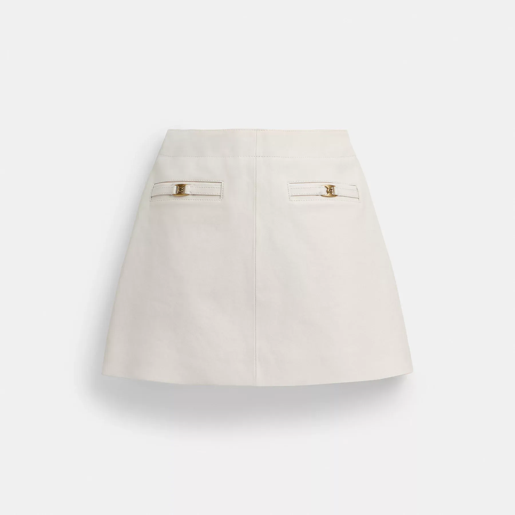 Heritage C Leather Skirt White