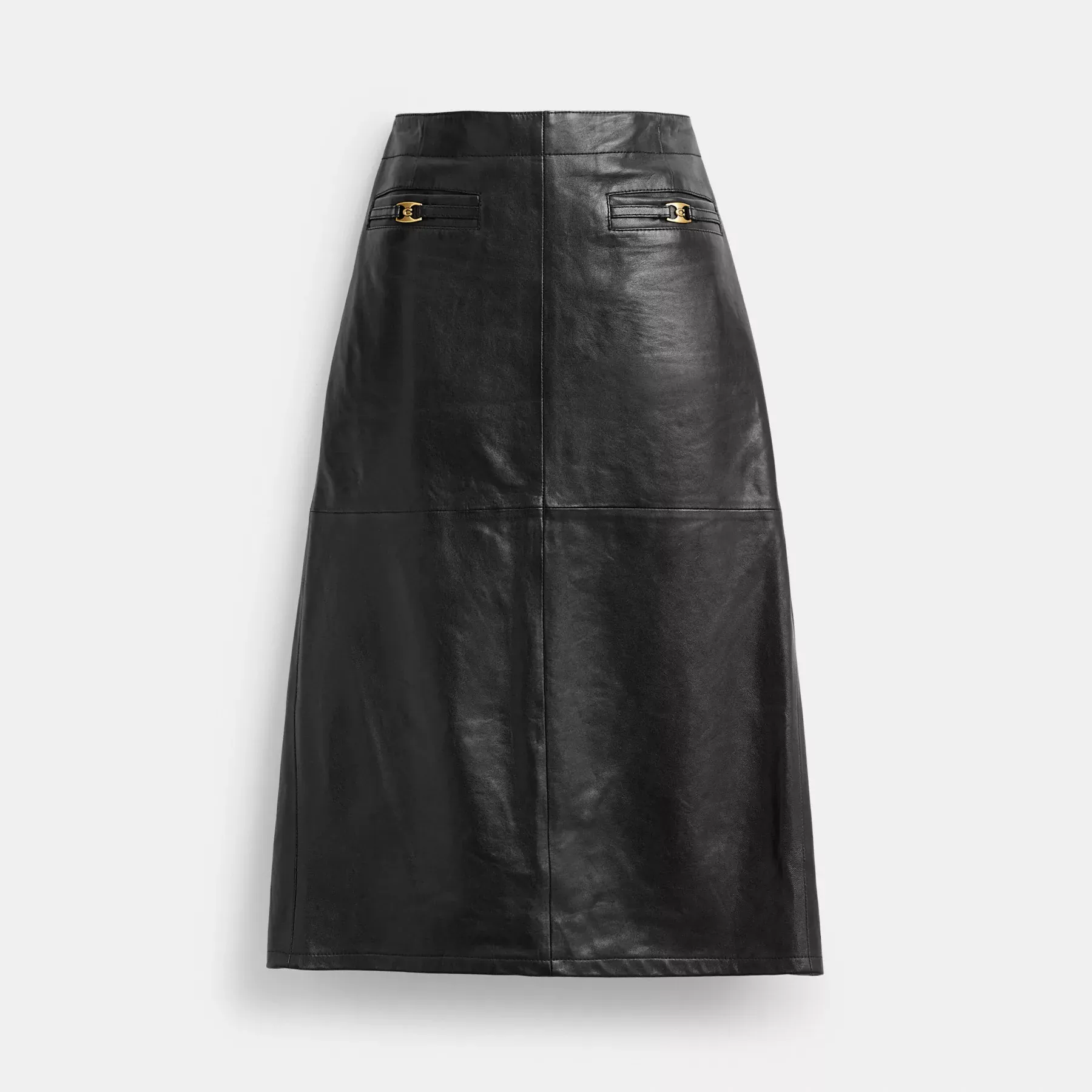 Heritage C Long Leather Skirt Black