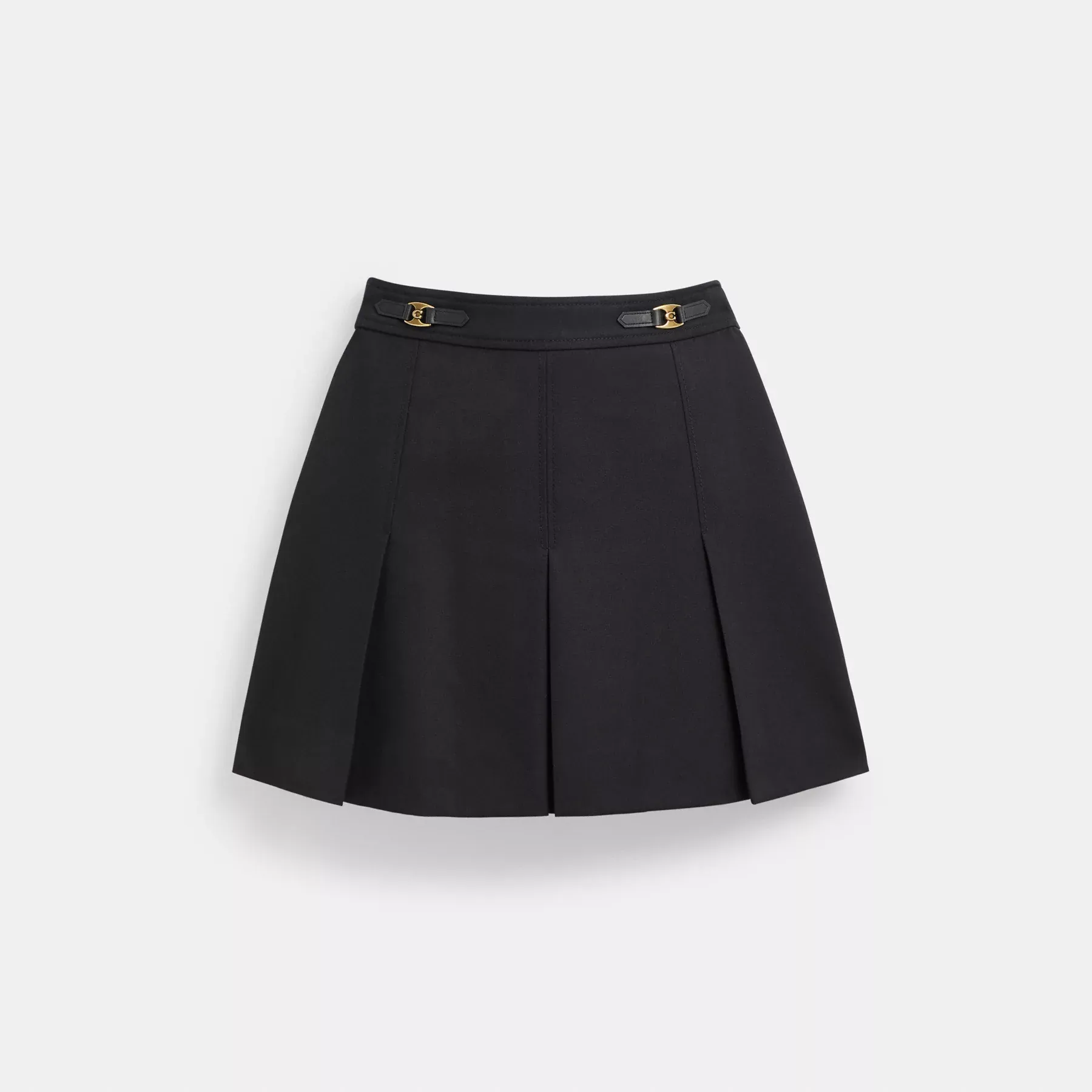 Heritage C Pleated Mini Skirt Black