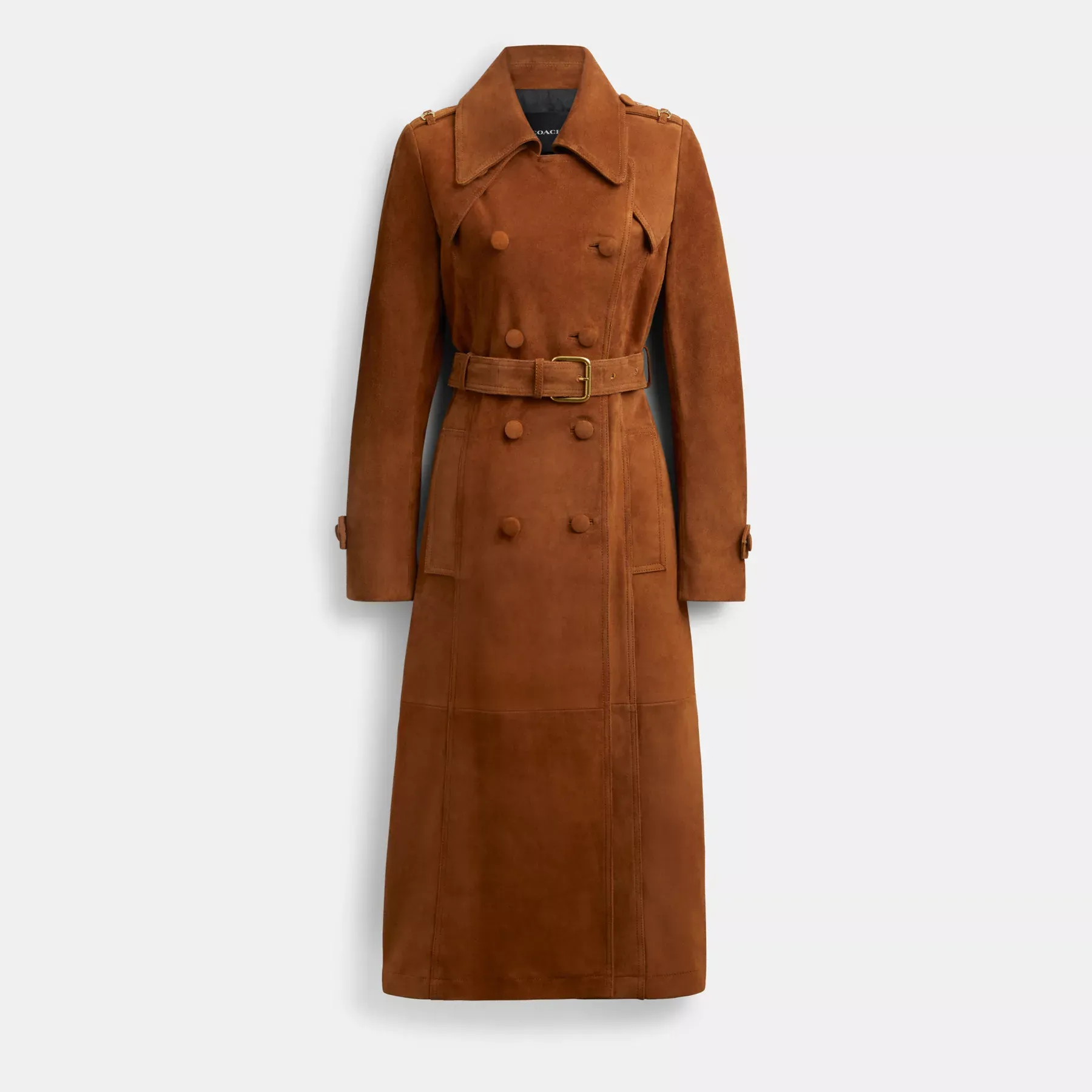 Heritage C Suede Trench Coat Saddle