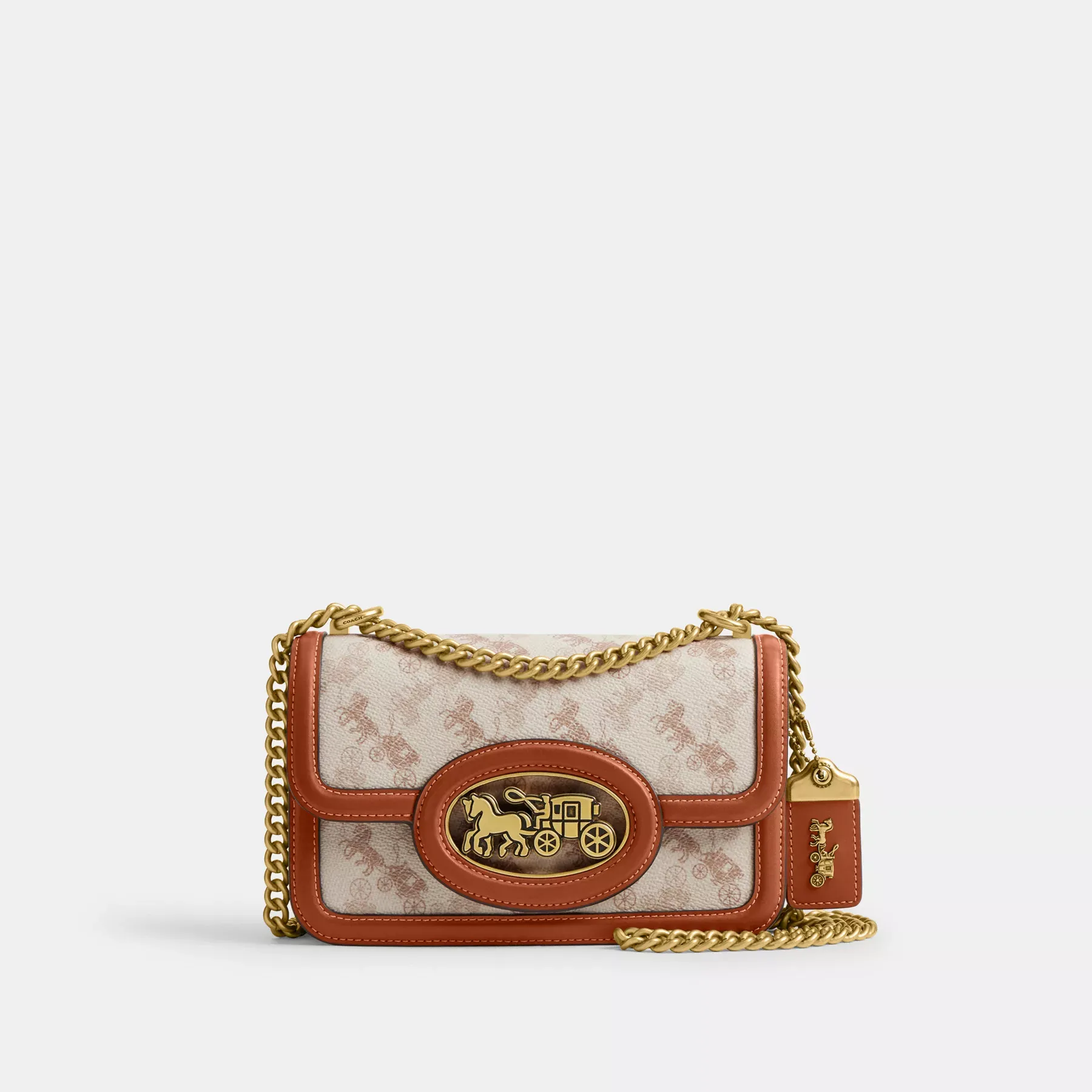Hero Shoulder Bag With Horse And Carriage Print Chalk Burnished Amber