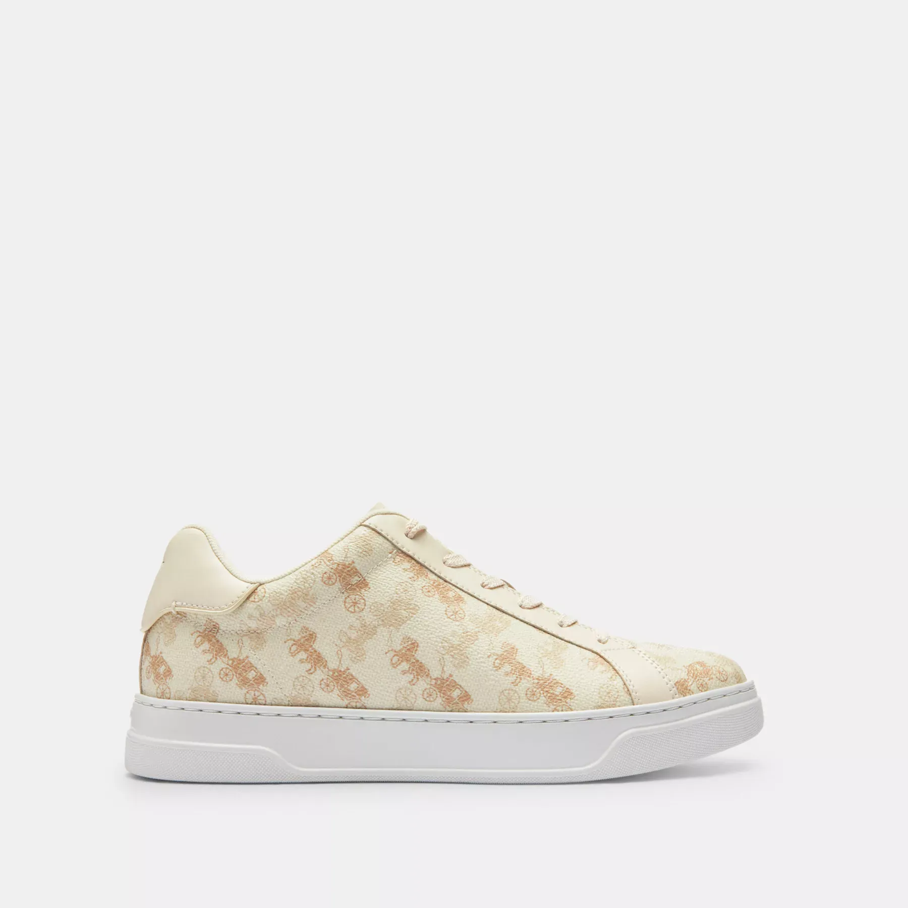 High Line Sneaker With Horse And Carriage Print Chalk Multi