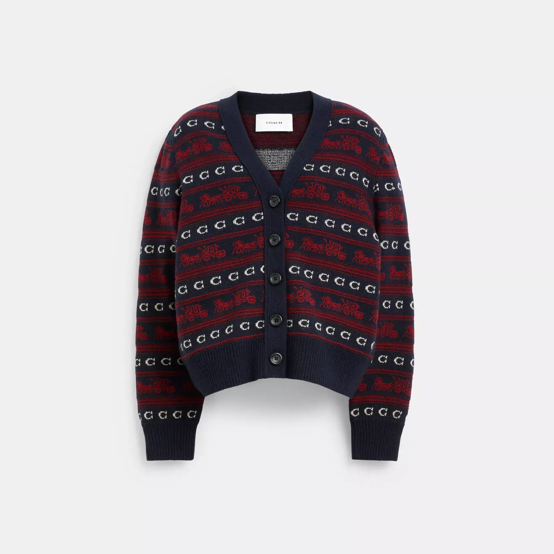 Horse And Carriage Cardigan Navy/Red