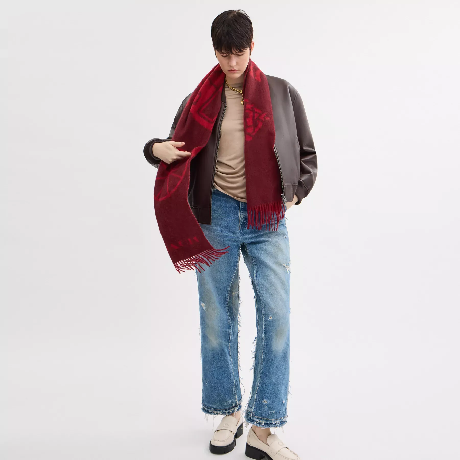 Horse And Carriage Cashmere Muffler Merlot Horse And Carriage Cashmere Muffler Merlot