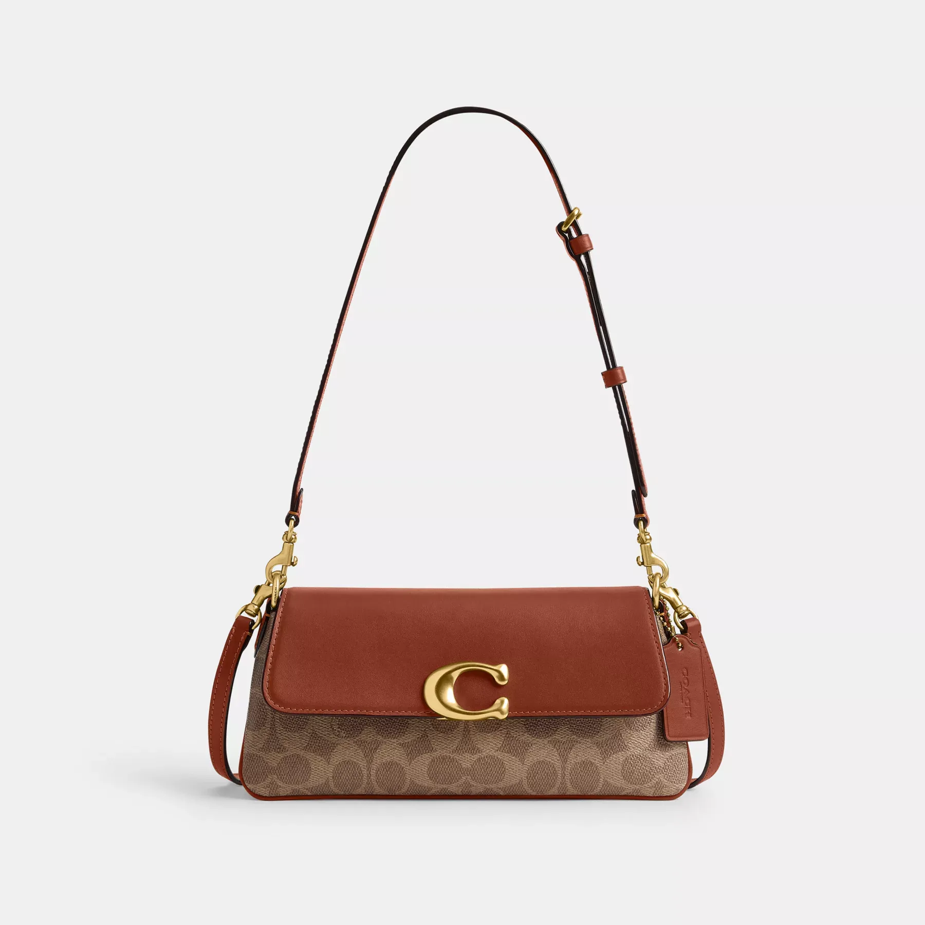 Jet Shoulder Bag In Signature Canvas Tan Caramel