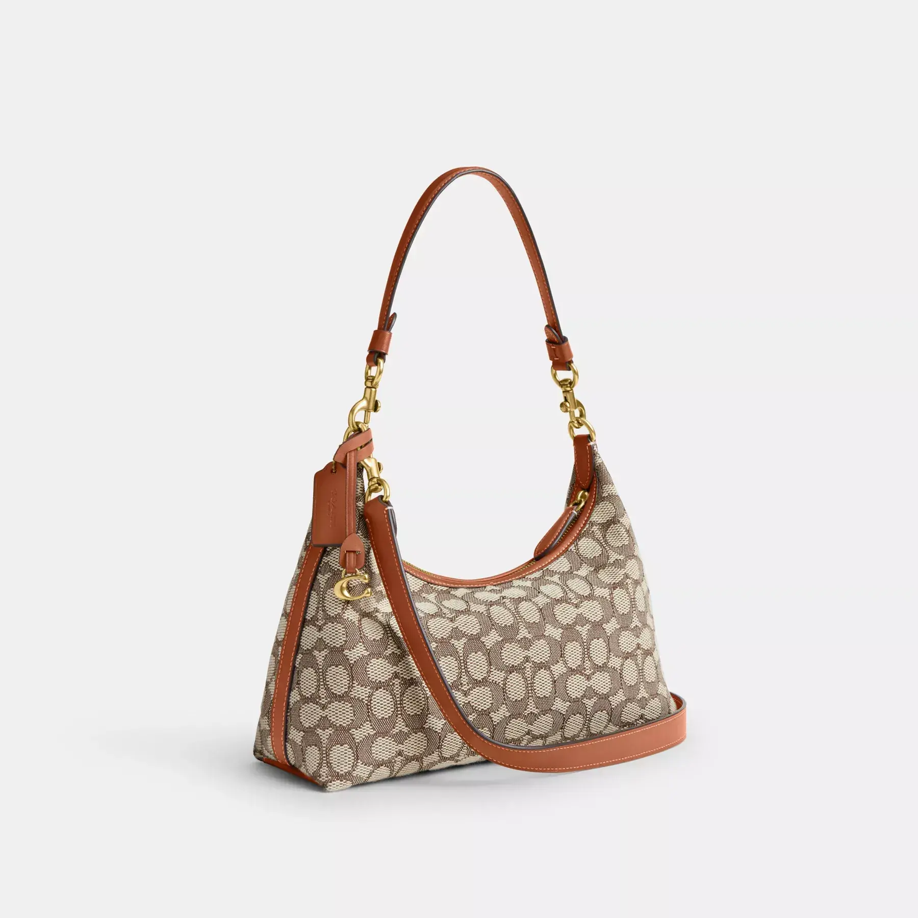Juliet Shoulder Bag In Signature Textile Jacquard Cocoa Burnished Amb