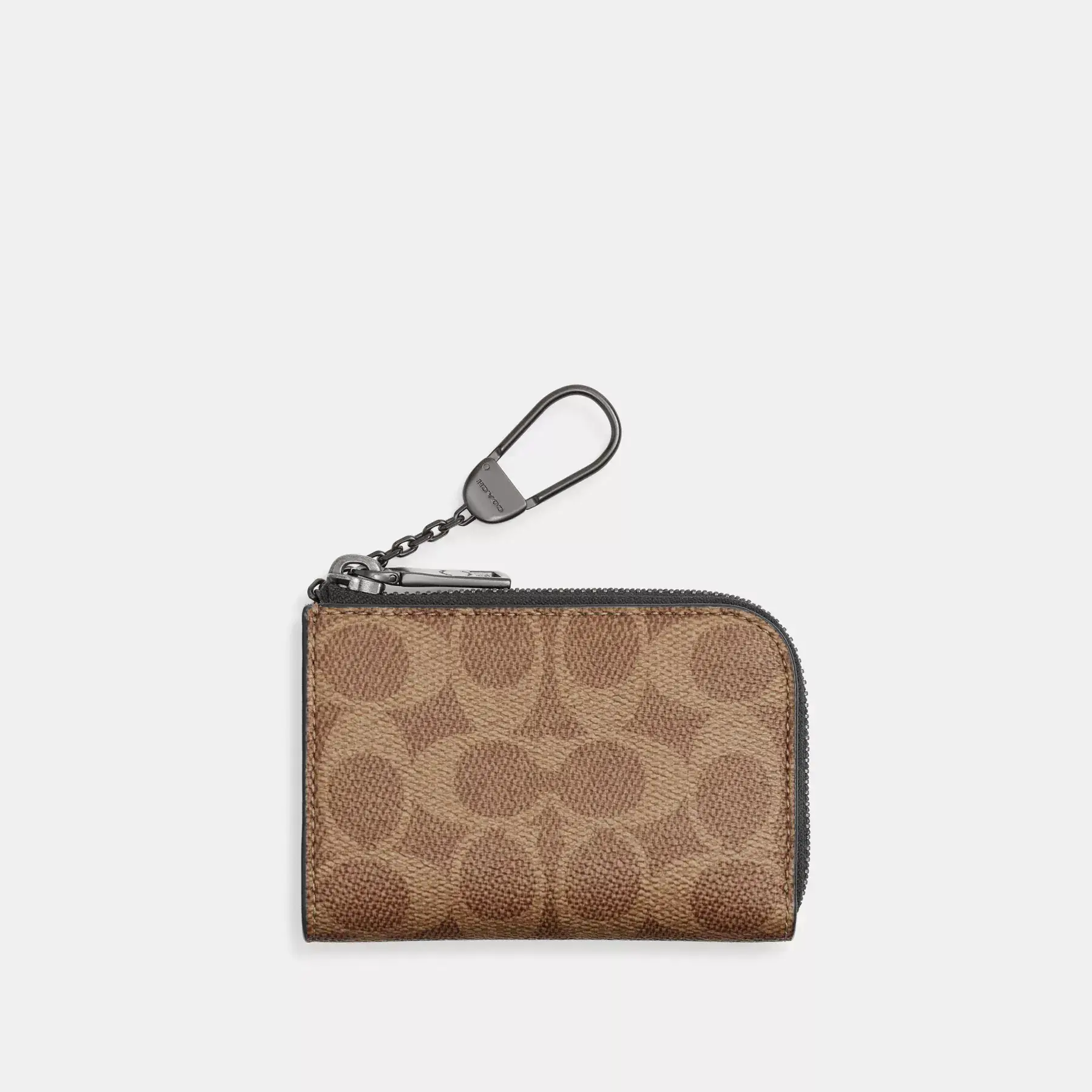 L-Zip Key Case In Signature Canvas Tan Multi
