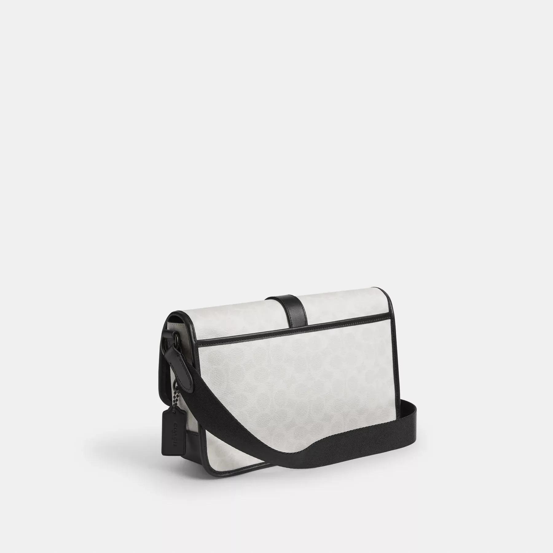League Messenger Bag In Signature Canvas White/Black Sig