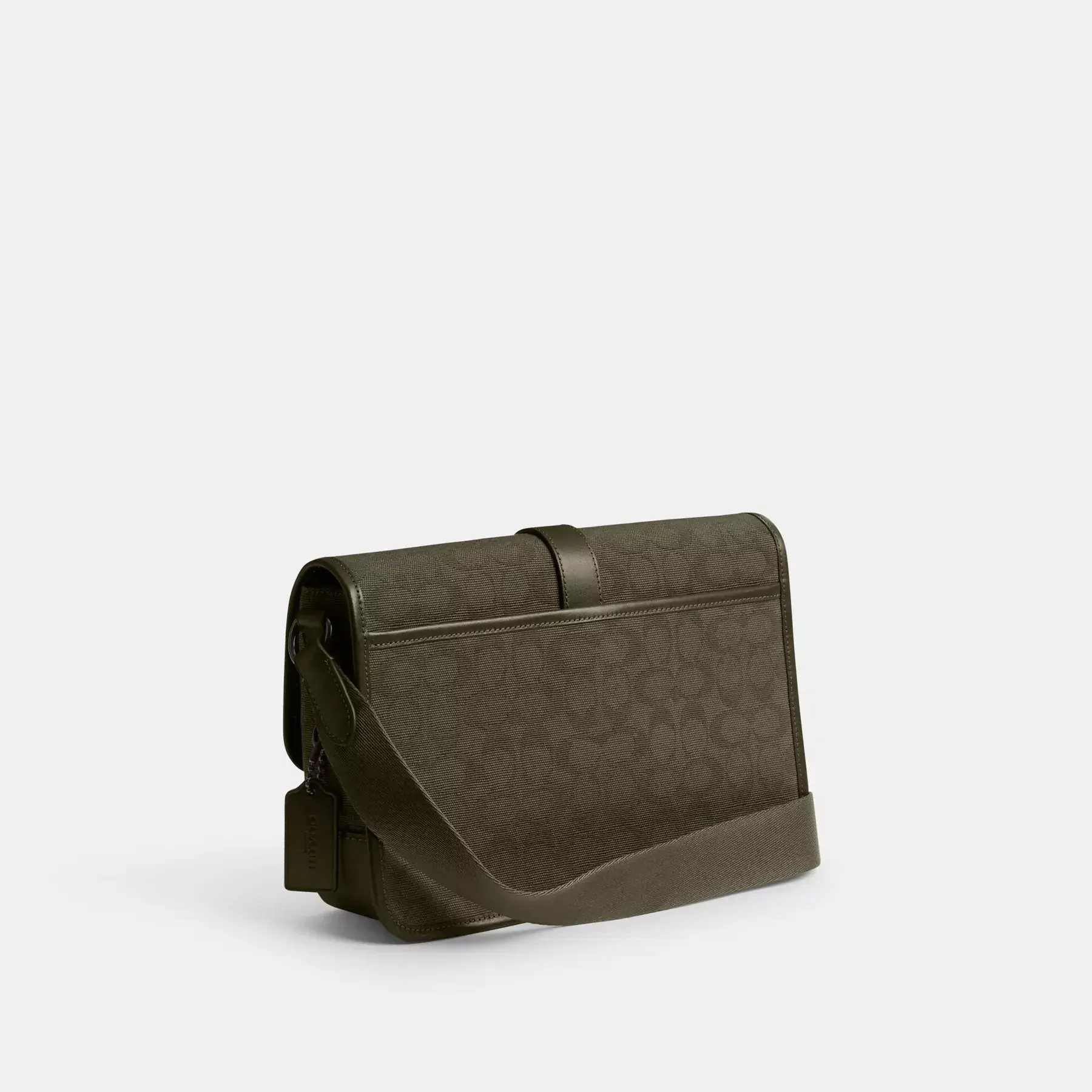 League Messenger Bag In Signature Canvas Jacquard Army Green