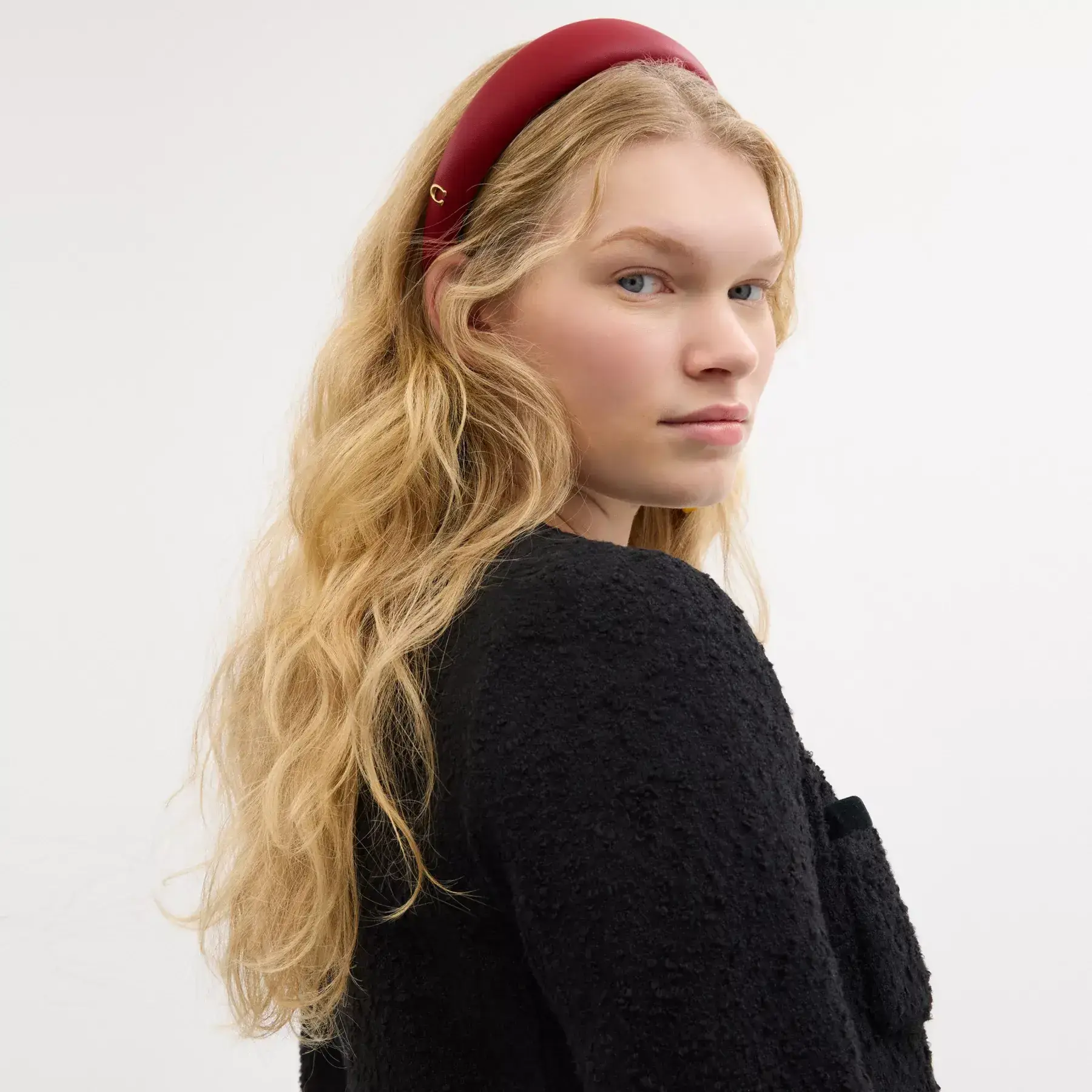 Leather Headband Ruby