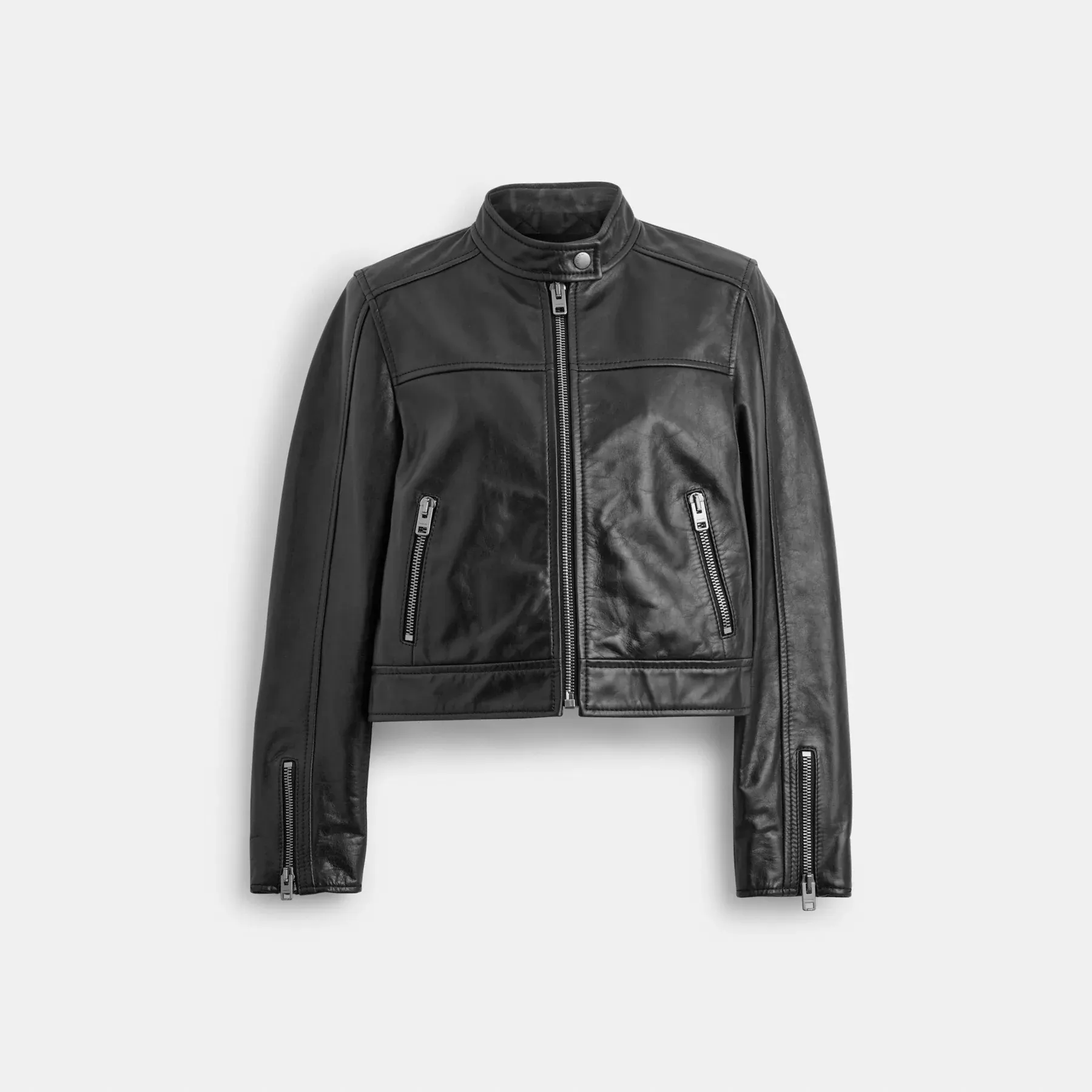 Leather Racing Jacket Black