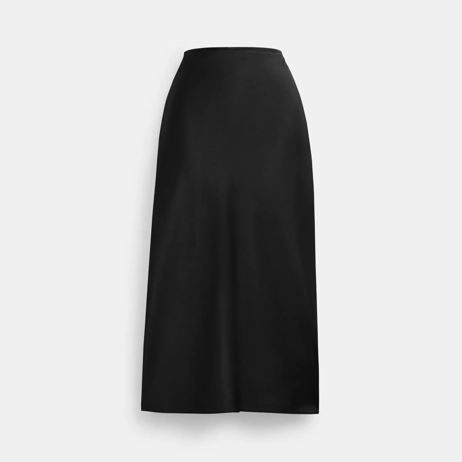 Long Satin Midi Skirt Black