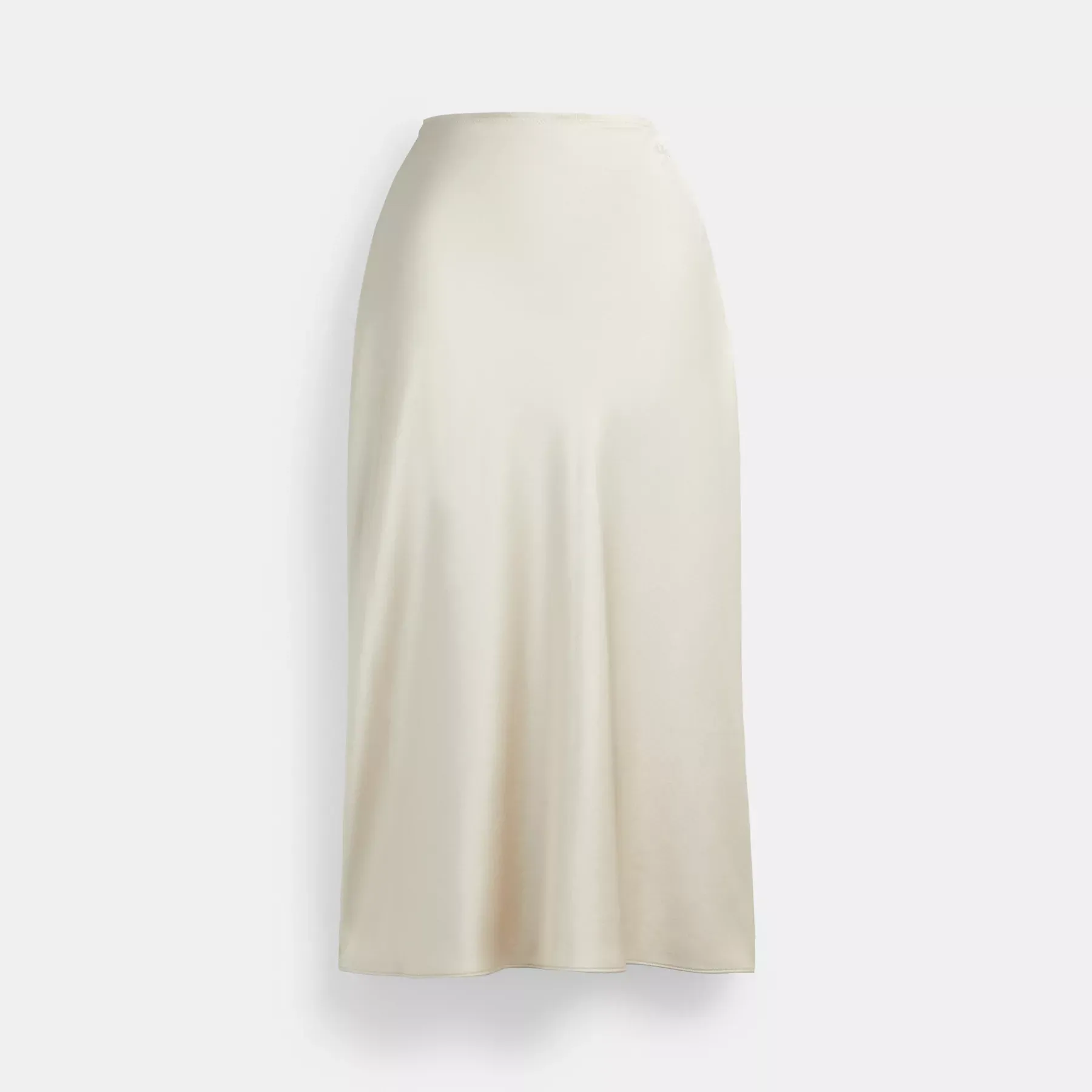 Long Satin Midi Skirt Cream
