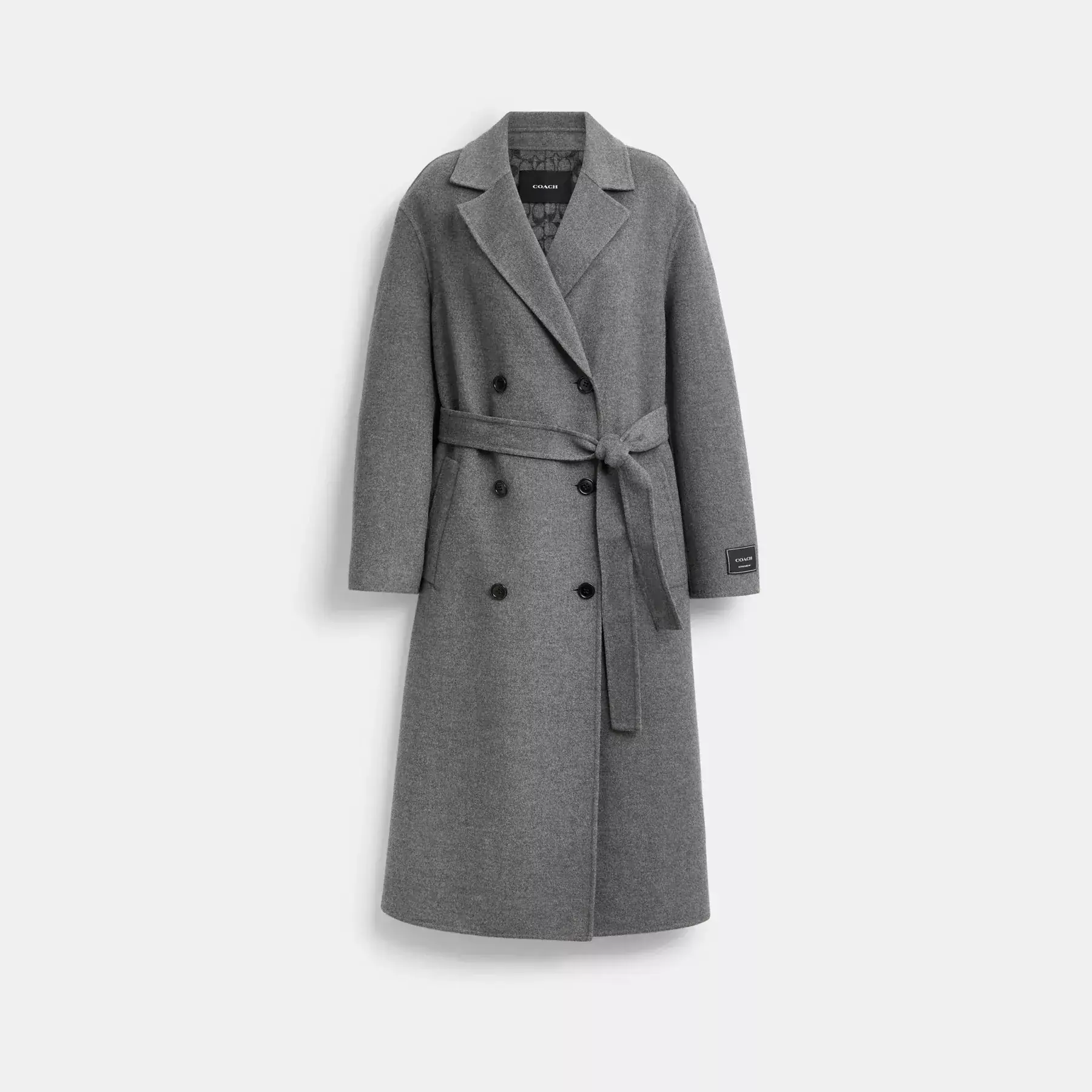 Long Wool Coat Charcoal Grey