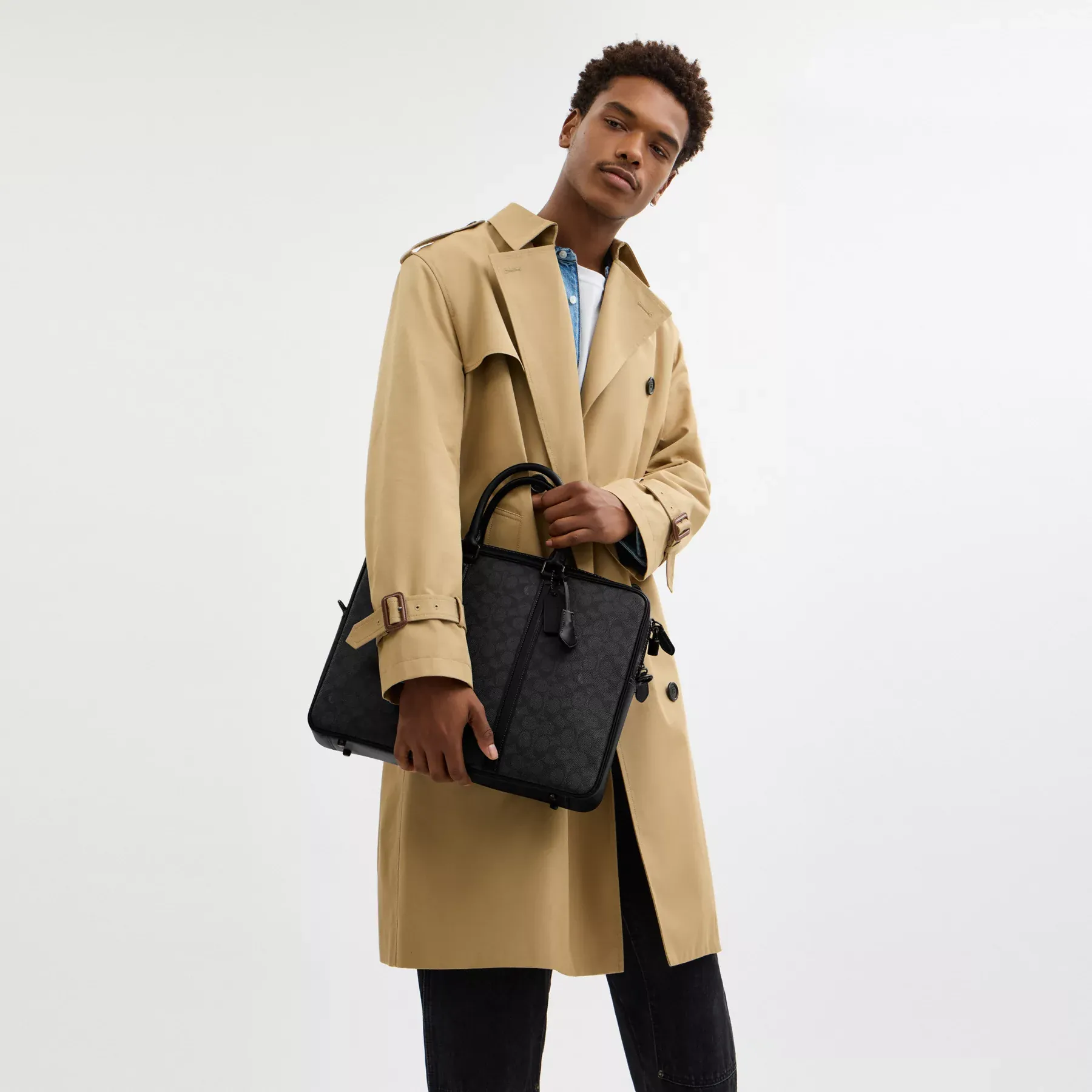 Metropolitan Workbag In Signature Canvas Charcoal Metropolitan Workbag In Signature Canvas Charcoal