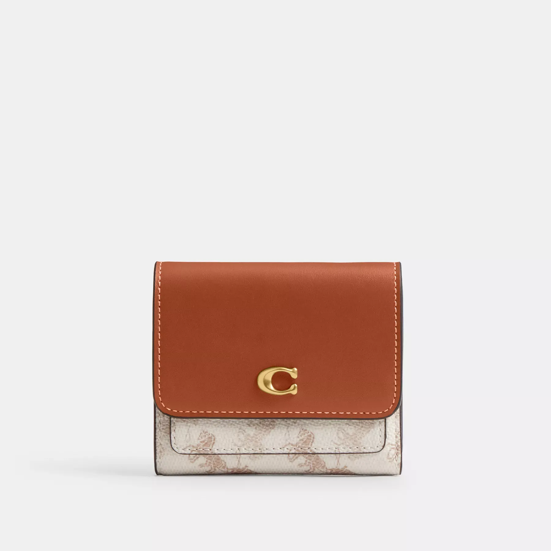 Mila Small Flap Wallet With Horse And Carriage Print Chalk Taupe Mila Small Flap Wallet With Horse And Carriage Print Chalk Taupe