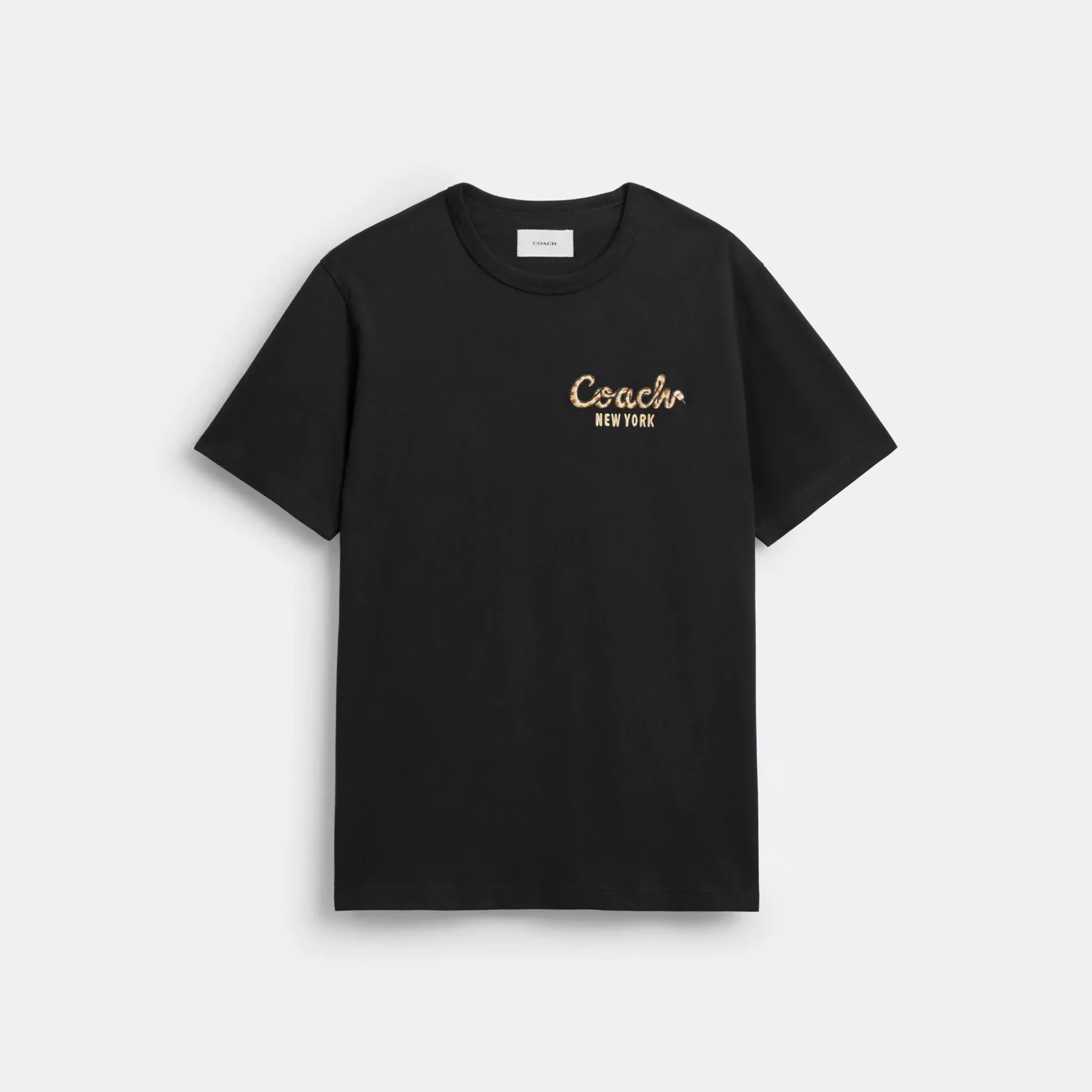 New Year Coach Snake Script T-Shirt In Organic Cotton Black