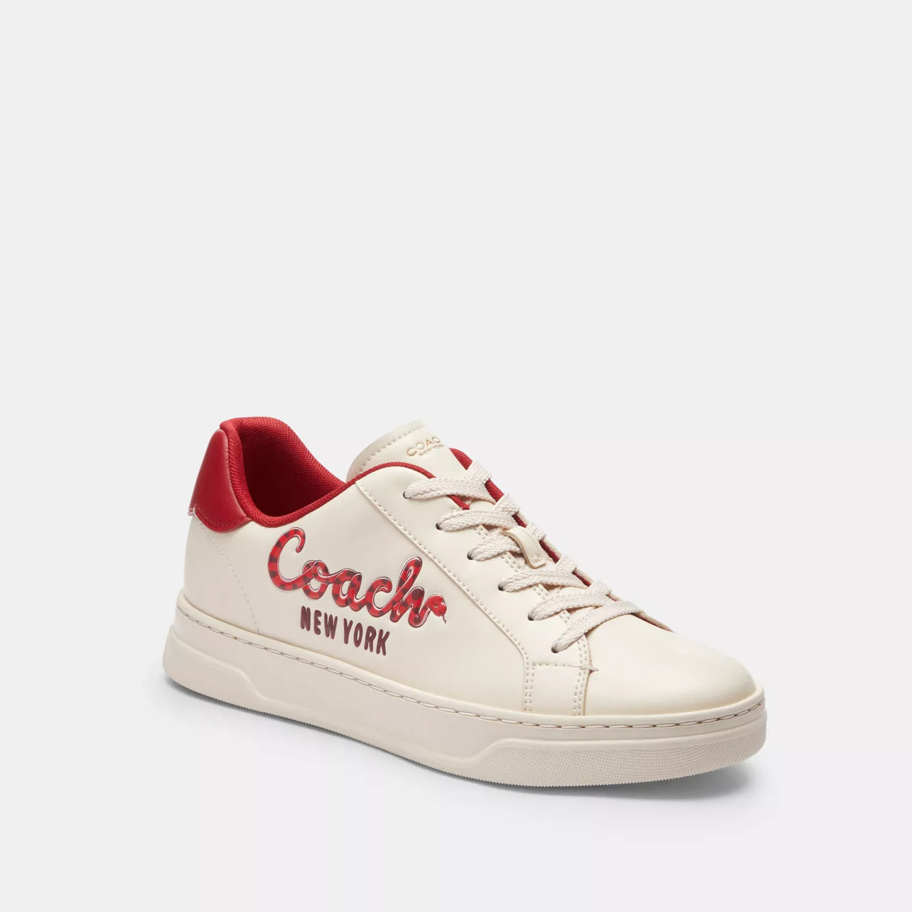 New Year High Line Sneaker With Coach Snake Script Chalk Multi