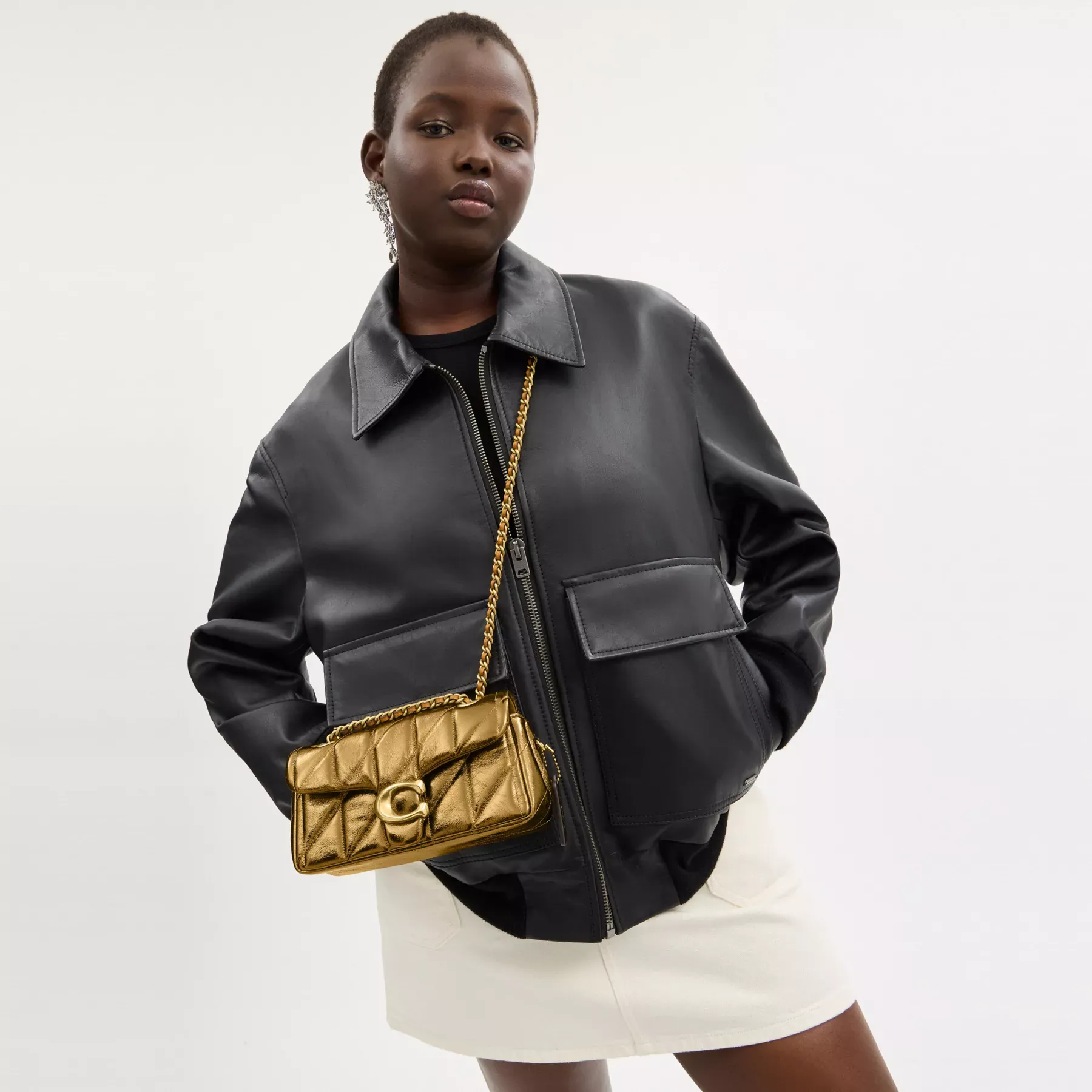 New Year Tabby Shoulder Bag 20 With Quilting Gold New Year Tabby Shoulder Bag 20 With Quilting Gold