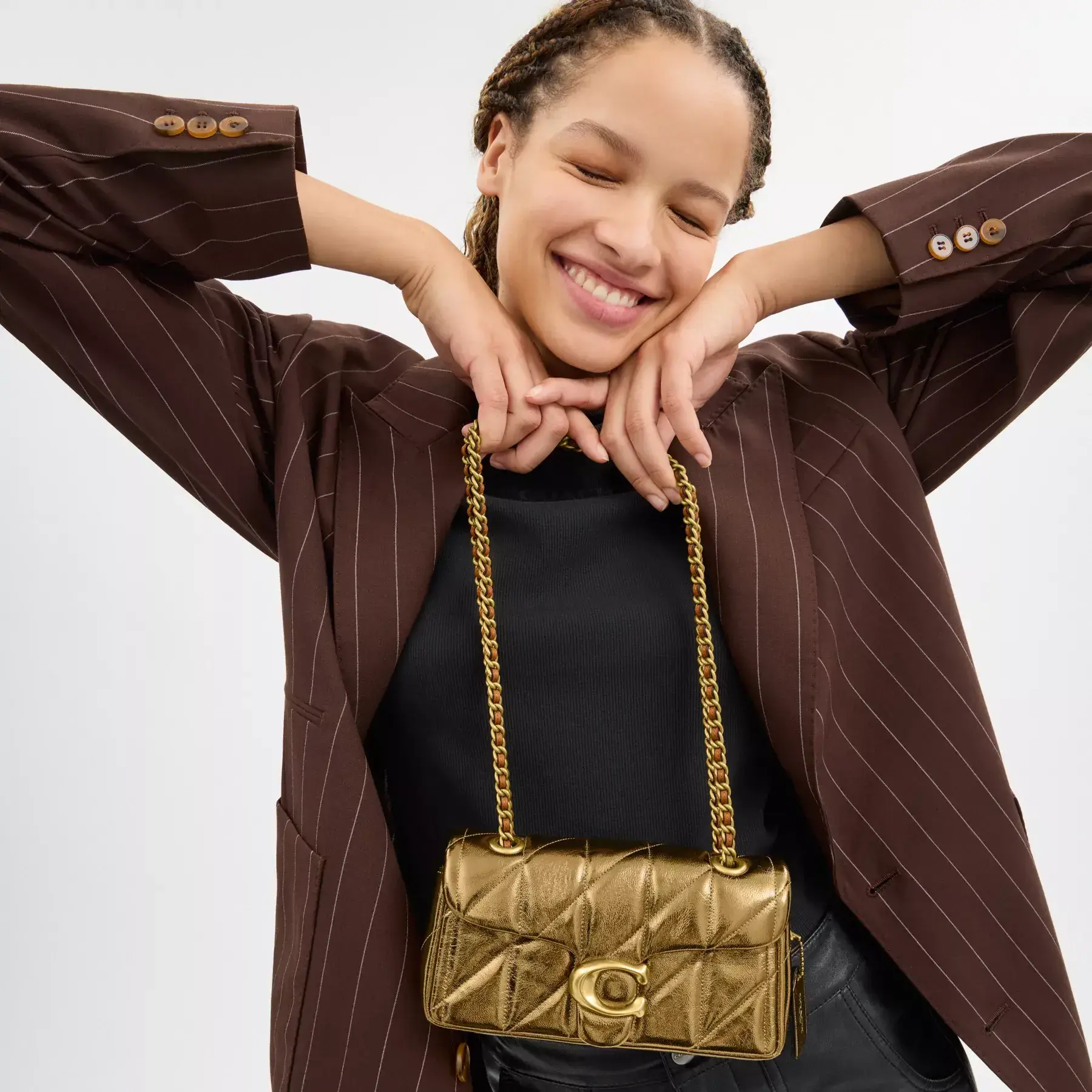 New Year Tabby Shoulder Bag 20 With Quilting Gold New Year Tabby Shoulder Bag 20 With Quilting Gold