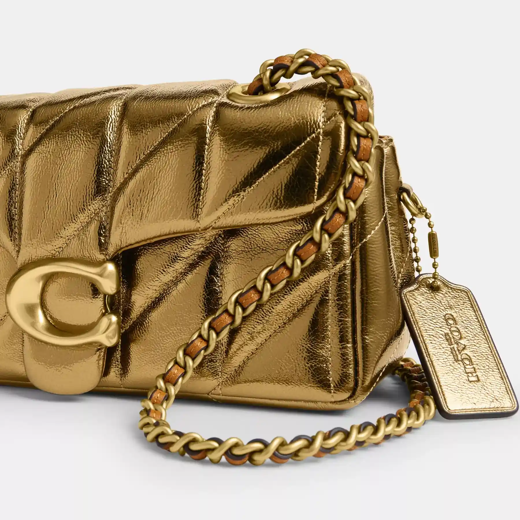 New Year Tabby Shoulder Bag 20 With Quilting Gold New Year Tabby Shoulder Bag 20 With Quilting Gold