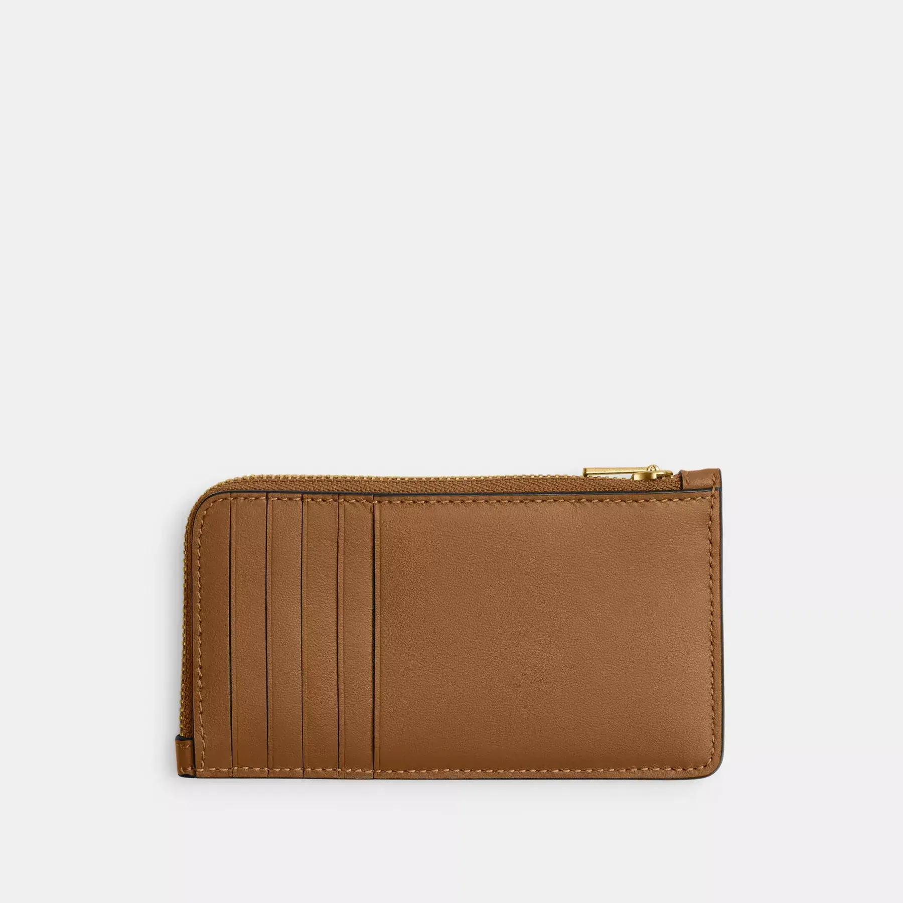 New York Zip Card Case Honey Brown