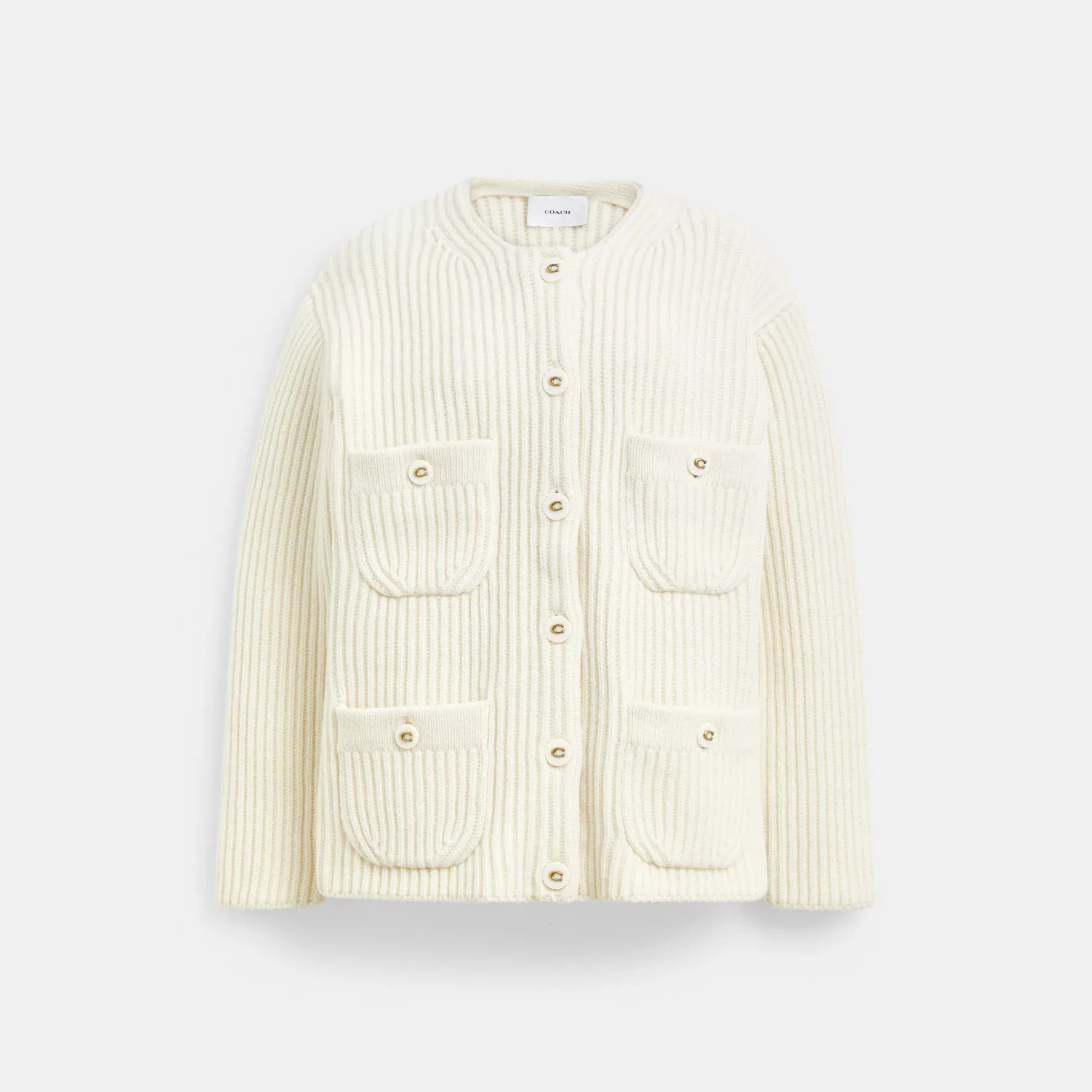 Oversized Pocket Cardigan Cream