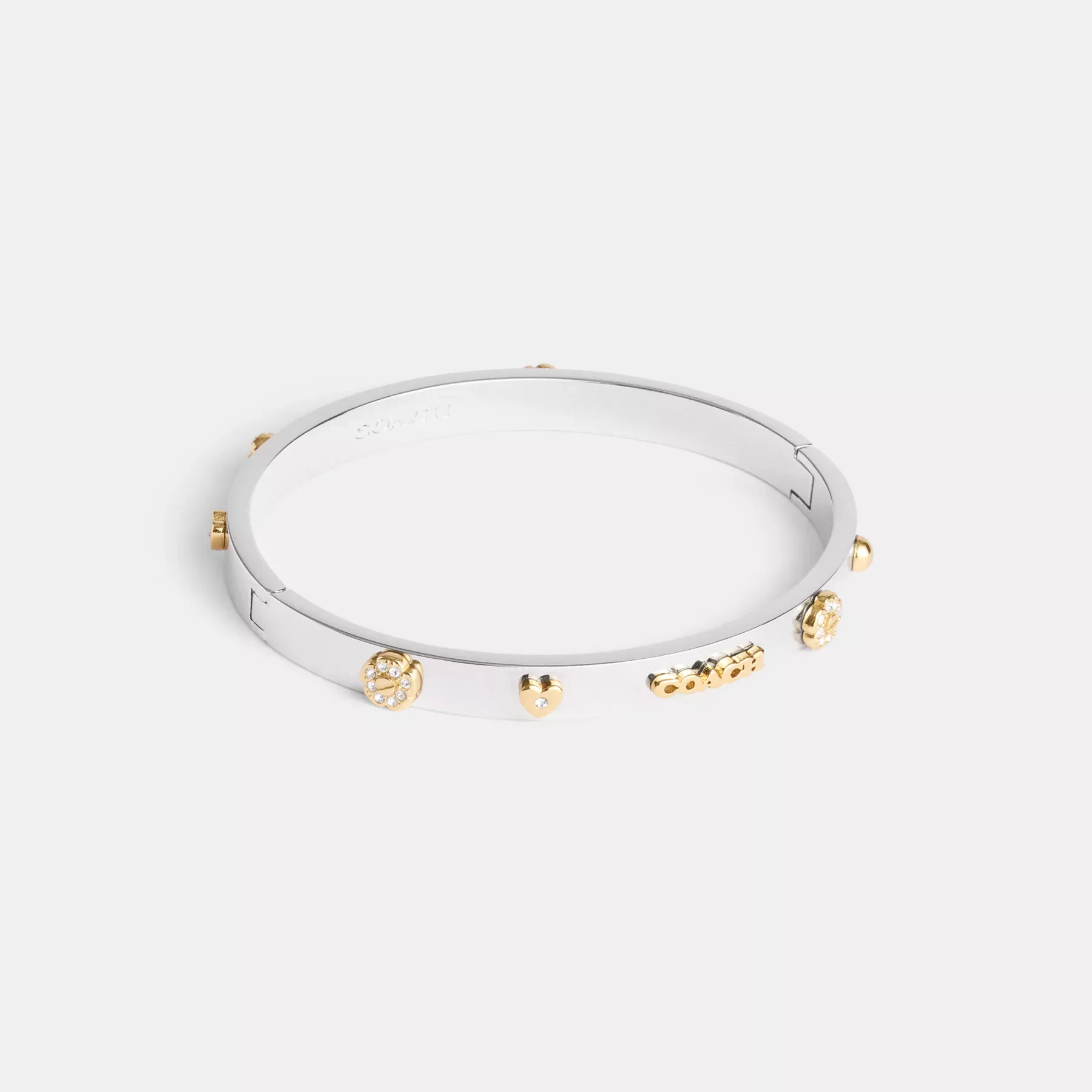 Pegged Hinged Bangle Gold/Silver
