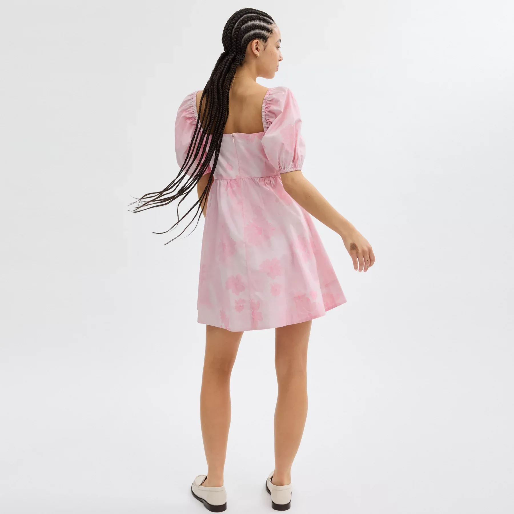 Puff Sleeve Mini Dress Pink Puff Sleeve Mini Dress Pink