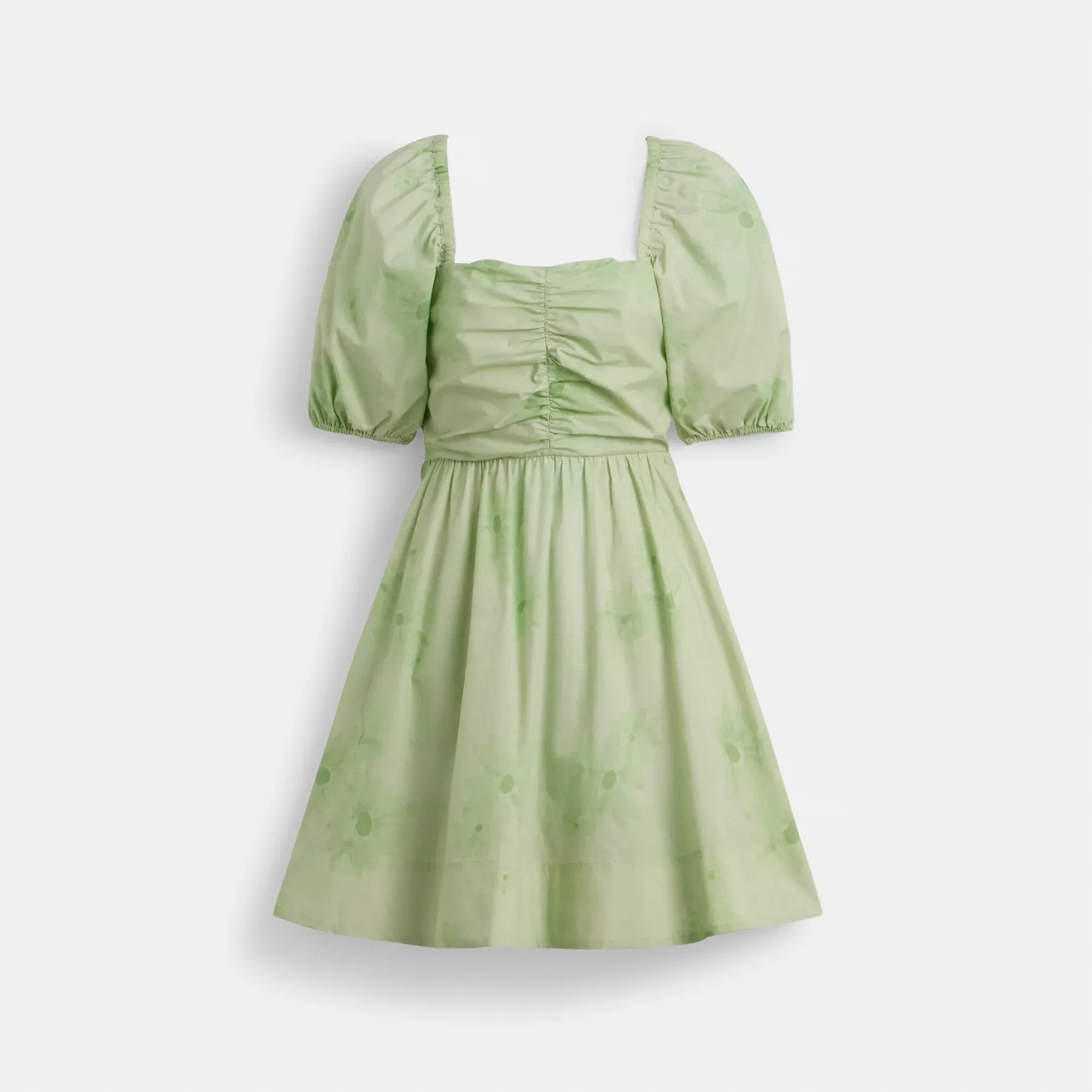 Puff Sleeve Mini Dress Green