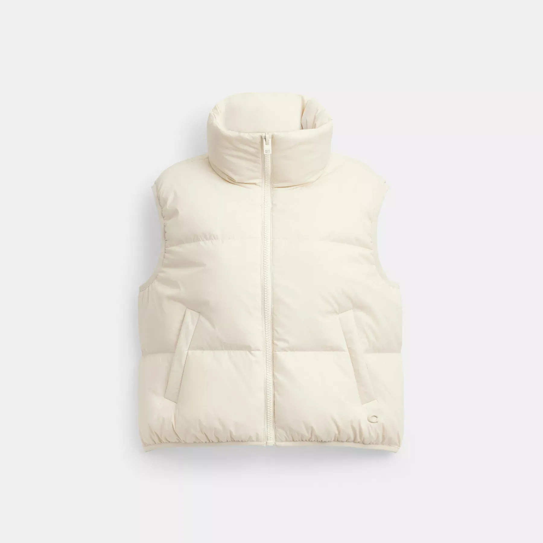 Puffer Vest In Recycled Polyamide Cream