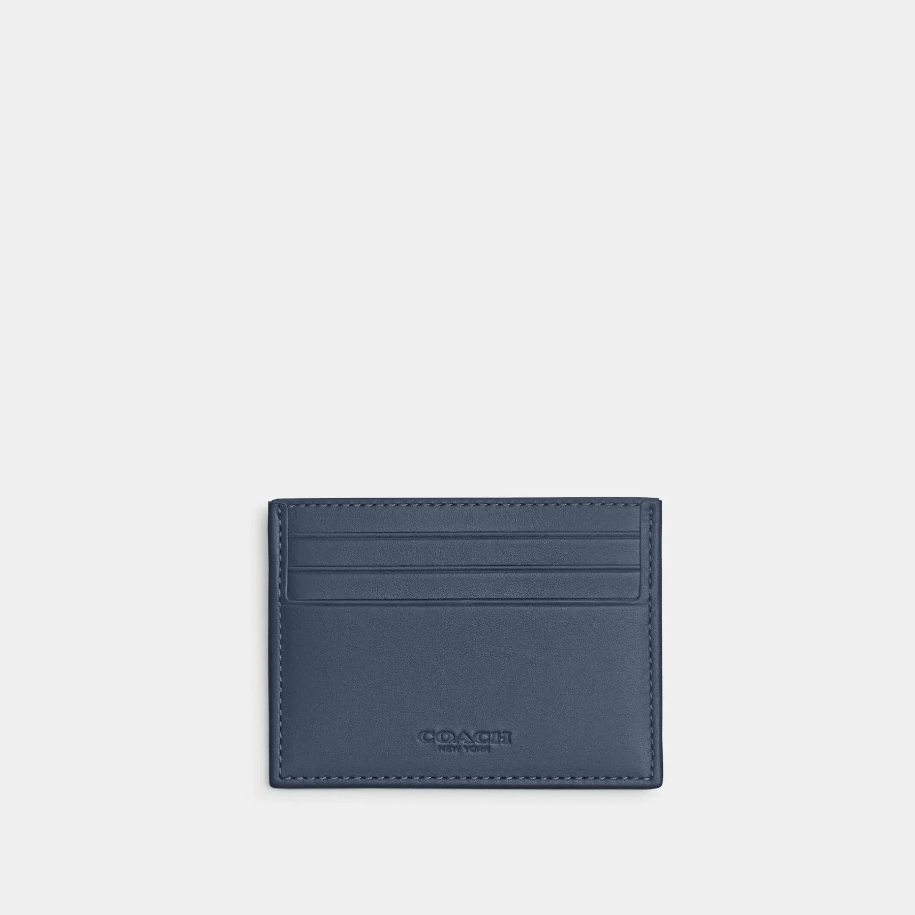 Refined Card Case In Signature Canvas Jacquard Washed Chambray