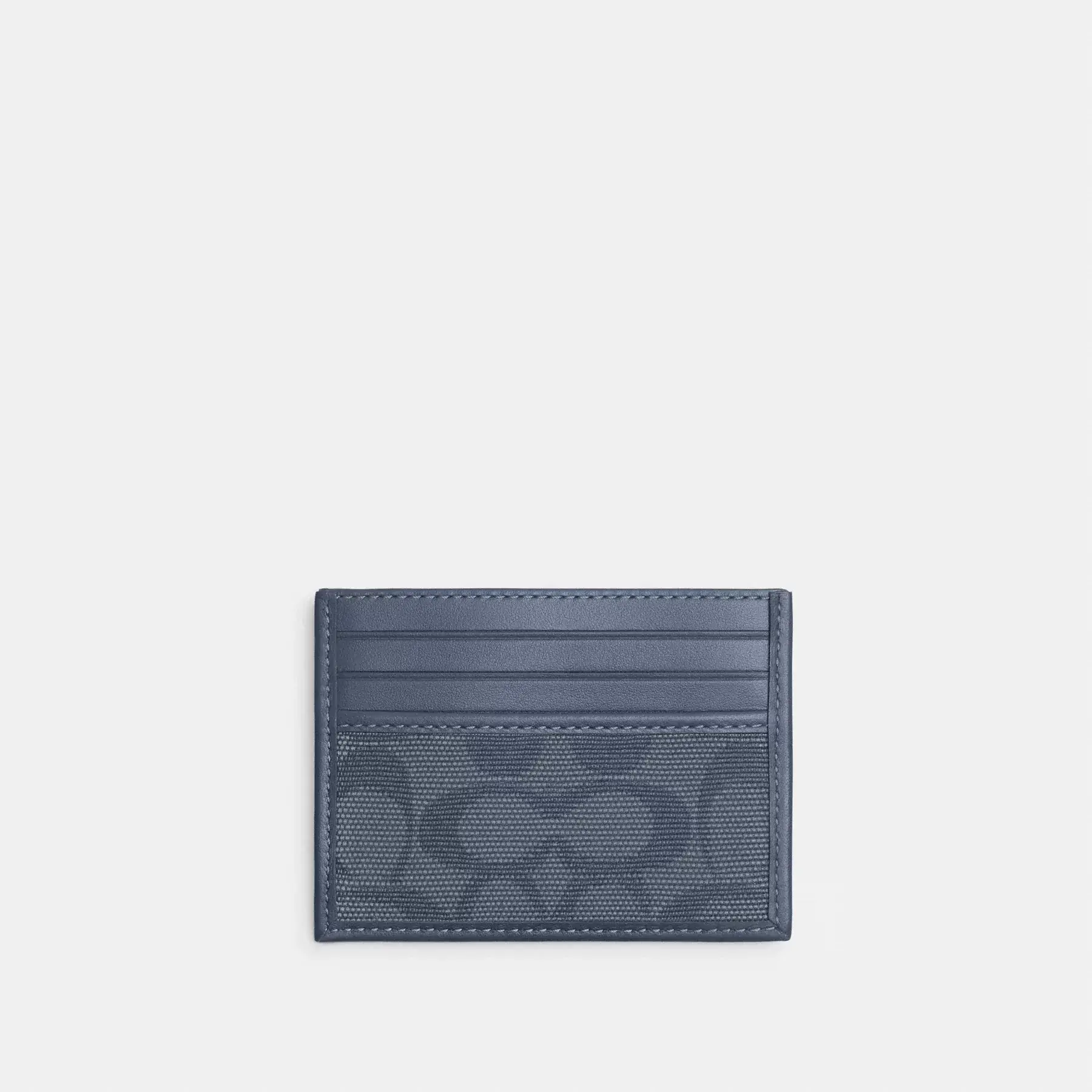 Refined Card Case In Signature Canvas Jacquard Washed Chambray