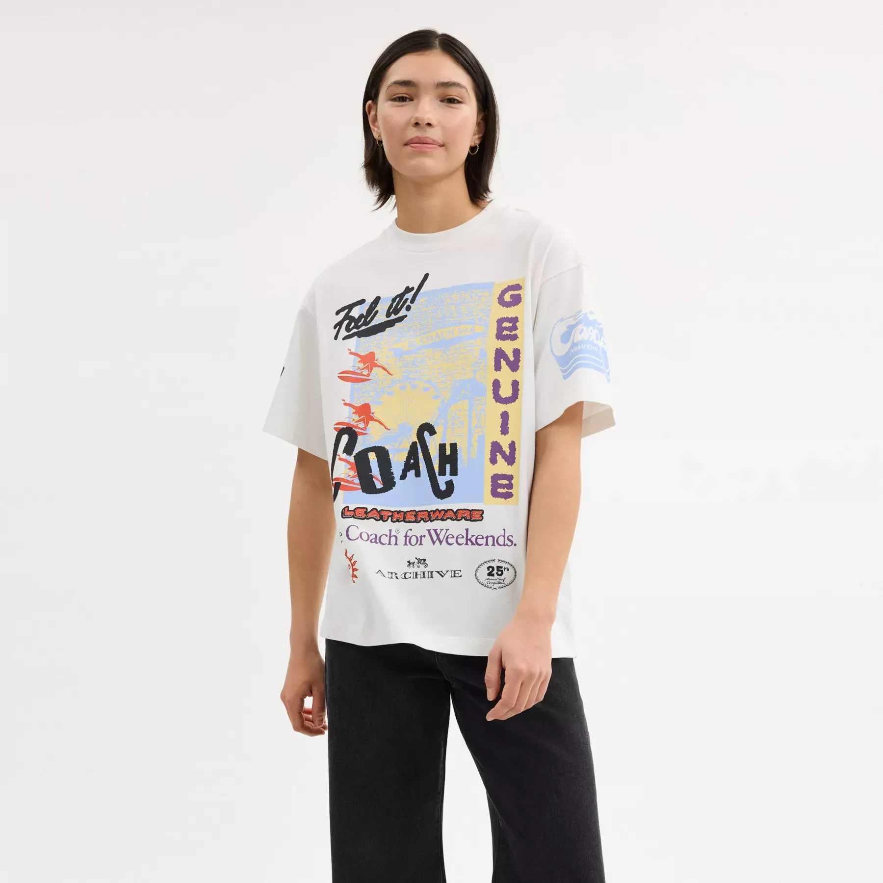 Relaxed Graphic Surf T-Shirt White