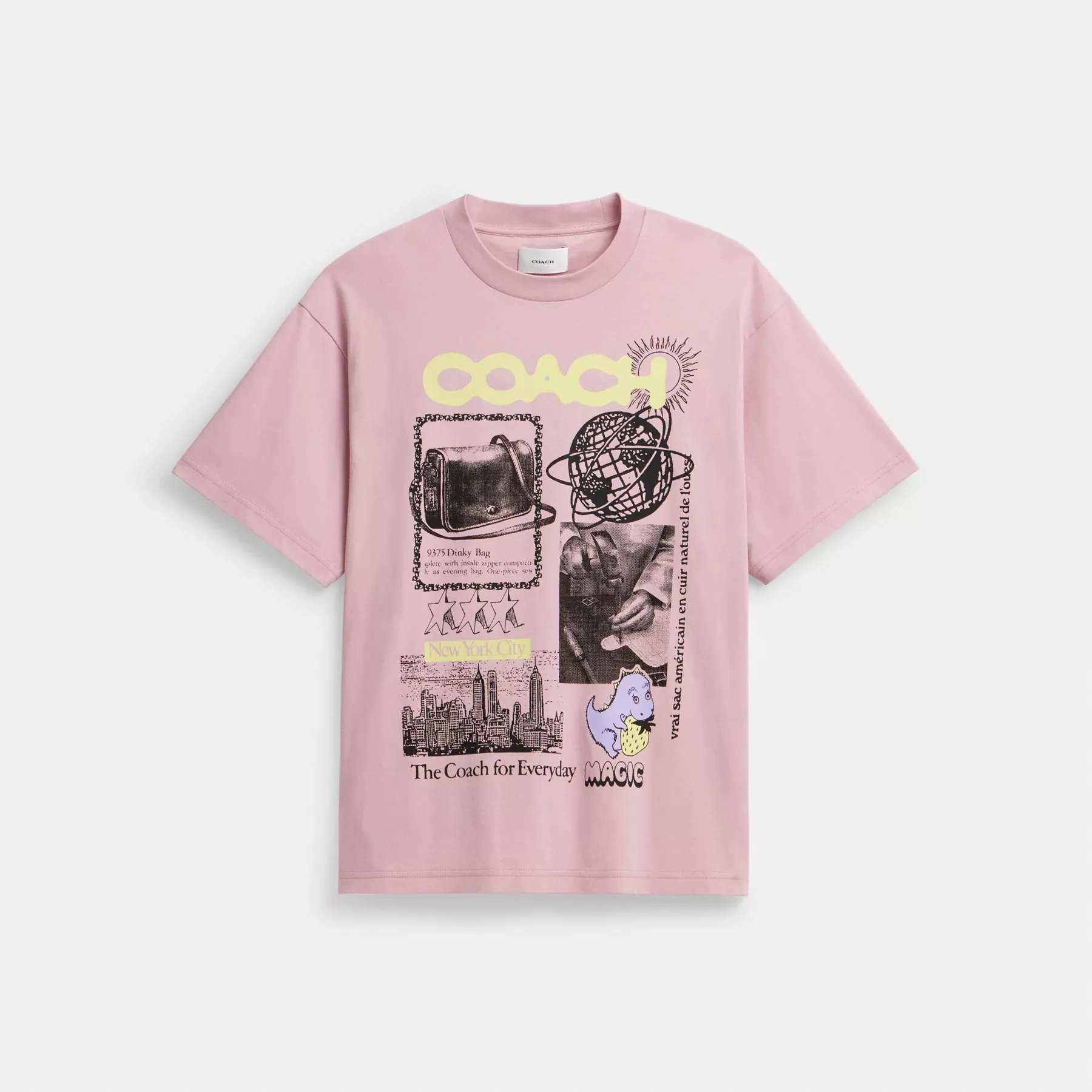 Relaxed Graphic T-Shirt In Organic Cotton Pink