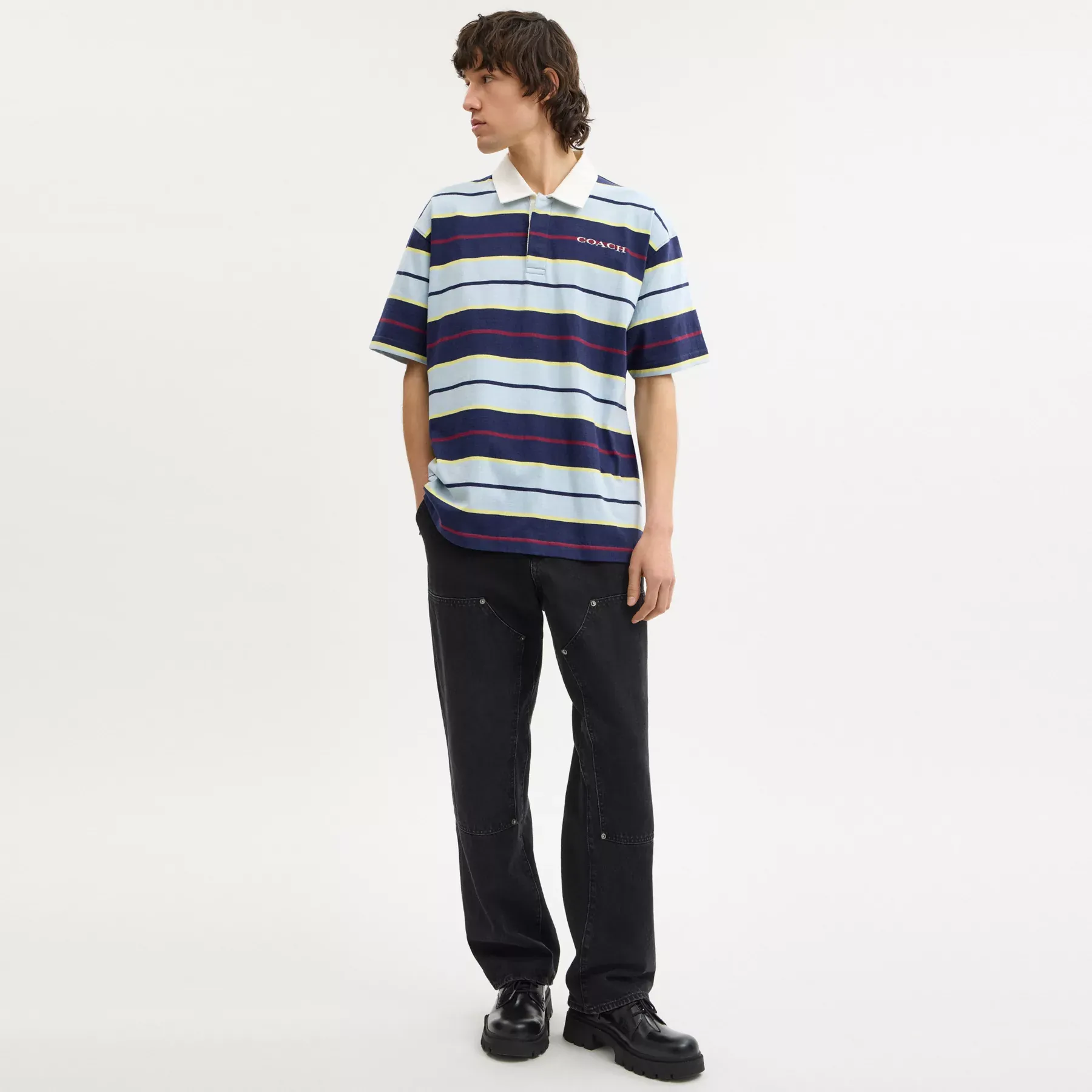 Relaxed Striped Polo Blue Stripe