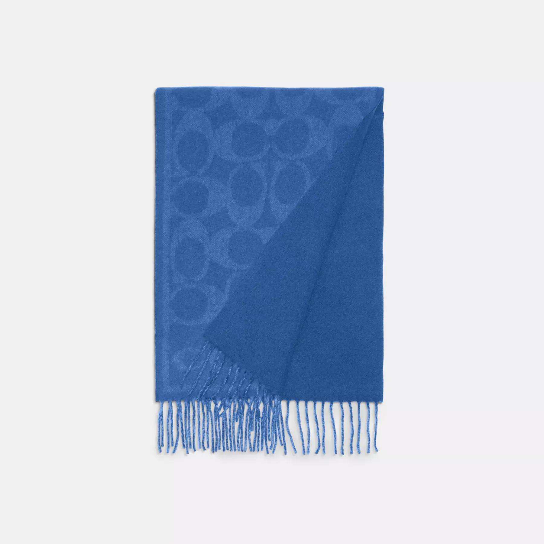 Reversible Signature Cashmere Muffler Deep Blue