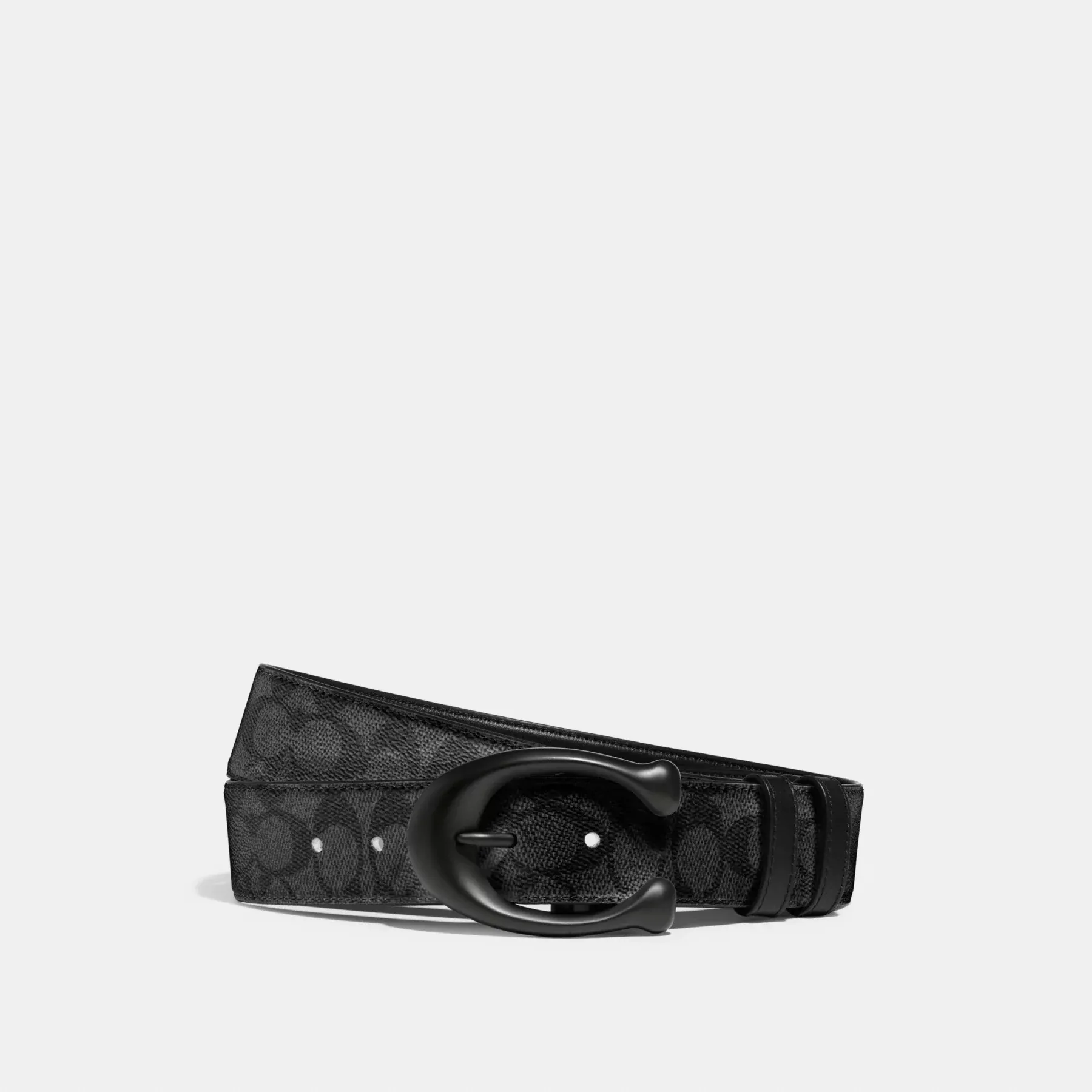 Sculpted C Buckle Cut-To-Size Reversible Belt, 40mm Black/Charcoal