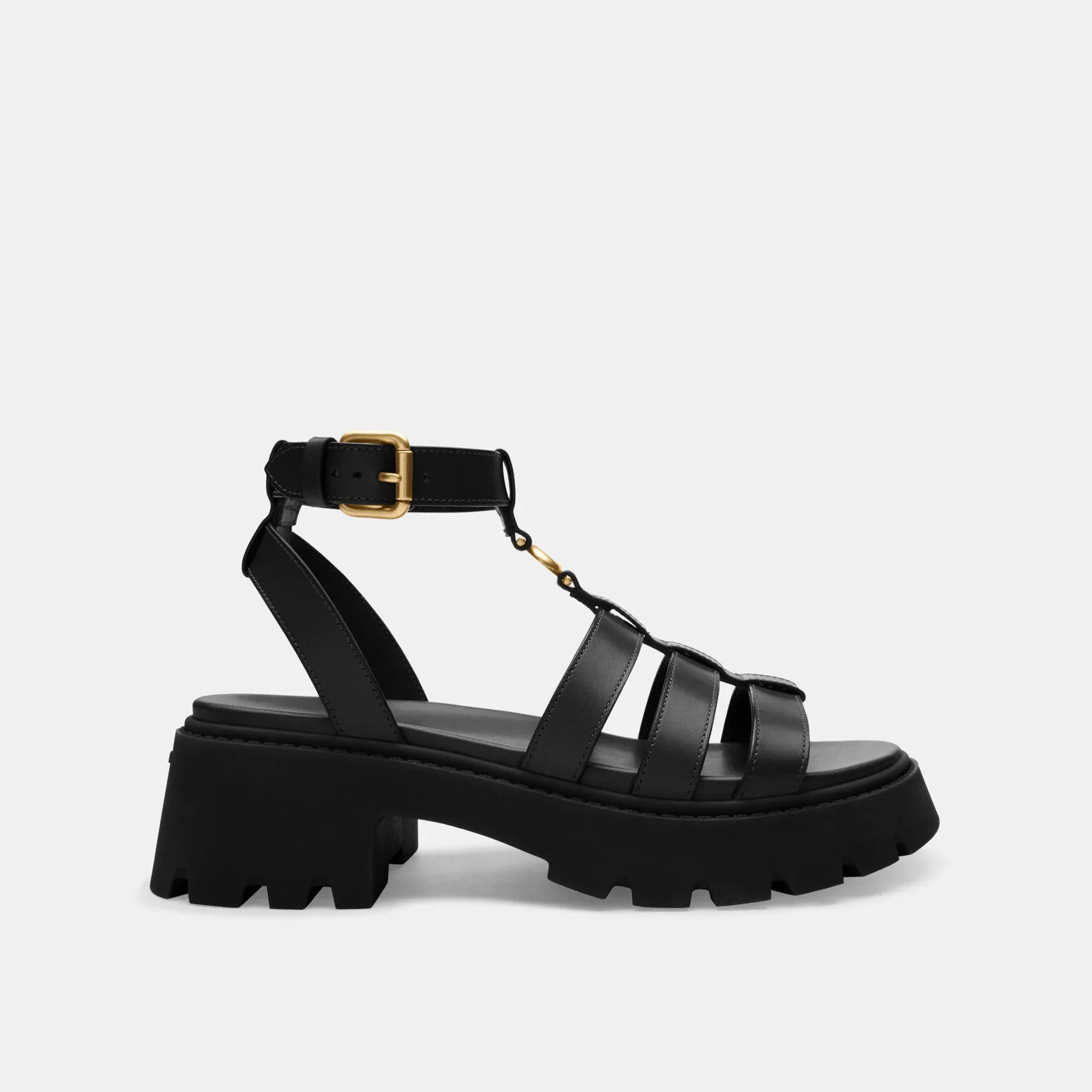 Sculpted C Platform Fisherman Sandal Black Sculpted C Platform Fisherman Sandal Black