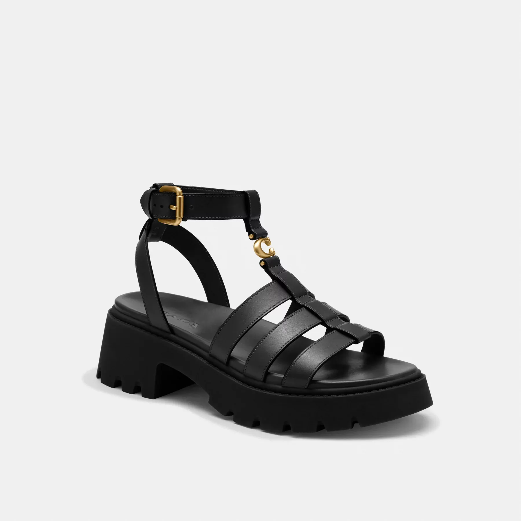 Sculpted C Platform Fisherman Sandal Black Sculpted C Platform Fisherman Sandal Black