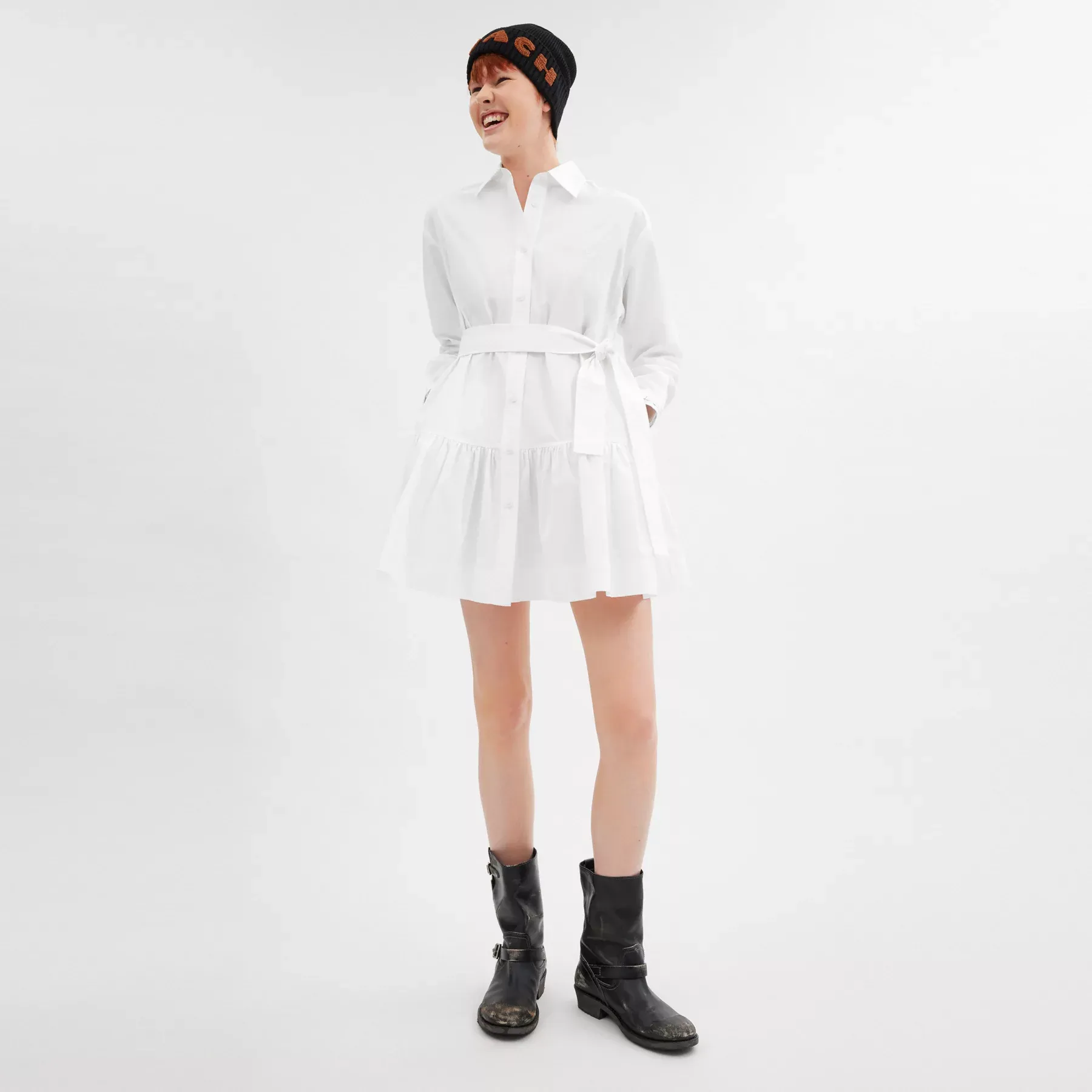 Shirt Dress In Organic Cotton White