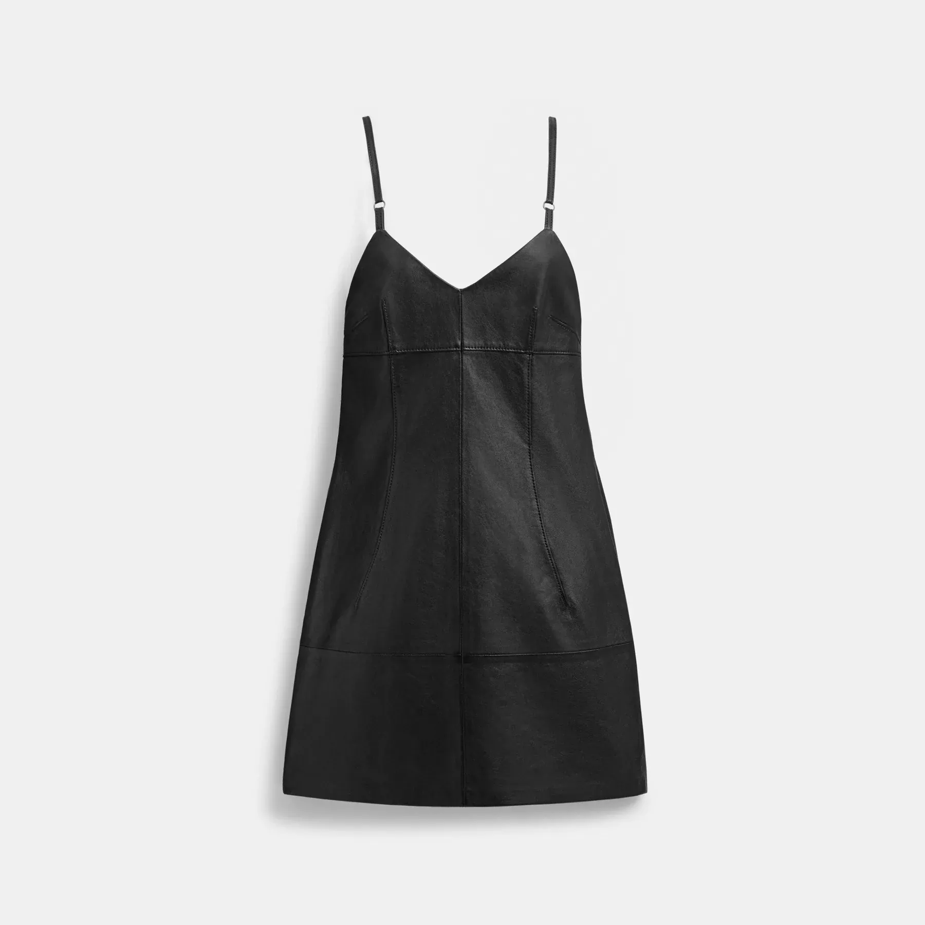 Short Leather Dress Black