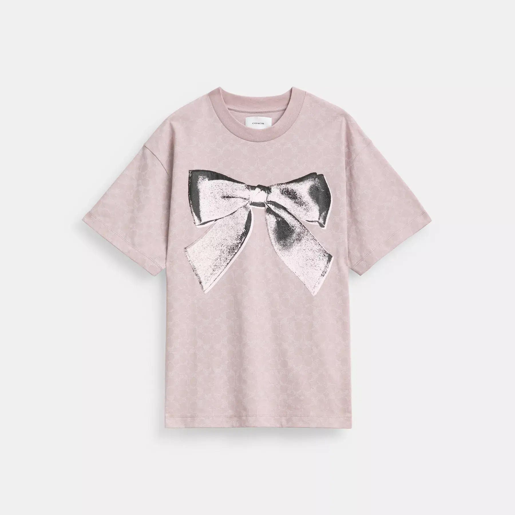 Signature Bow T-Shirt In Organic Cotton Pink Signature Signature Bow T-Shirt In Organic Cotton Pink Signature
