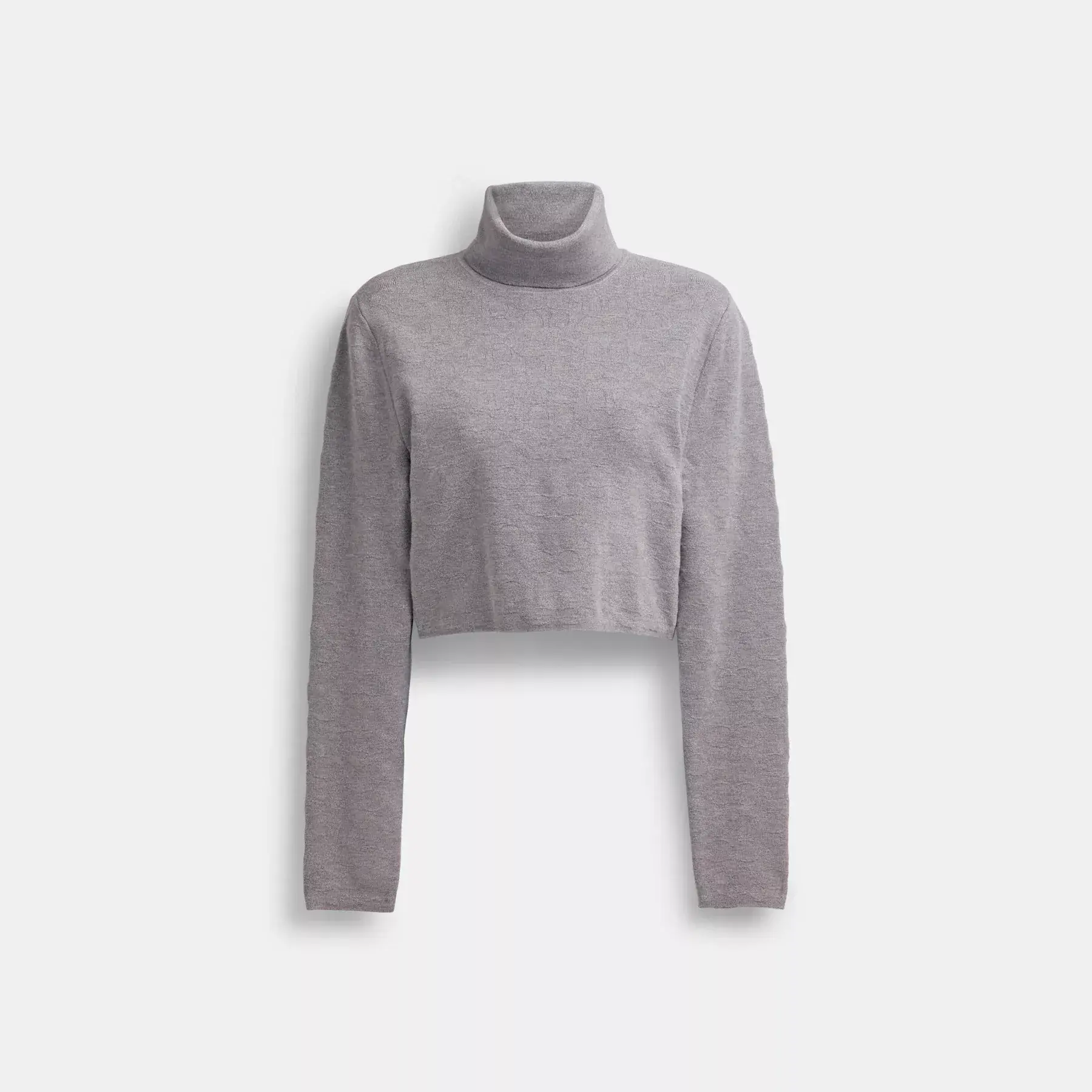 Signature Cropped Turtleneck Heather Grey